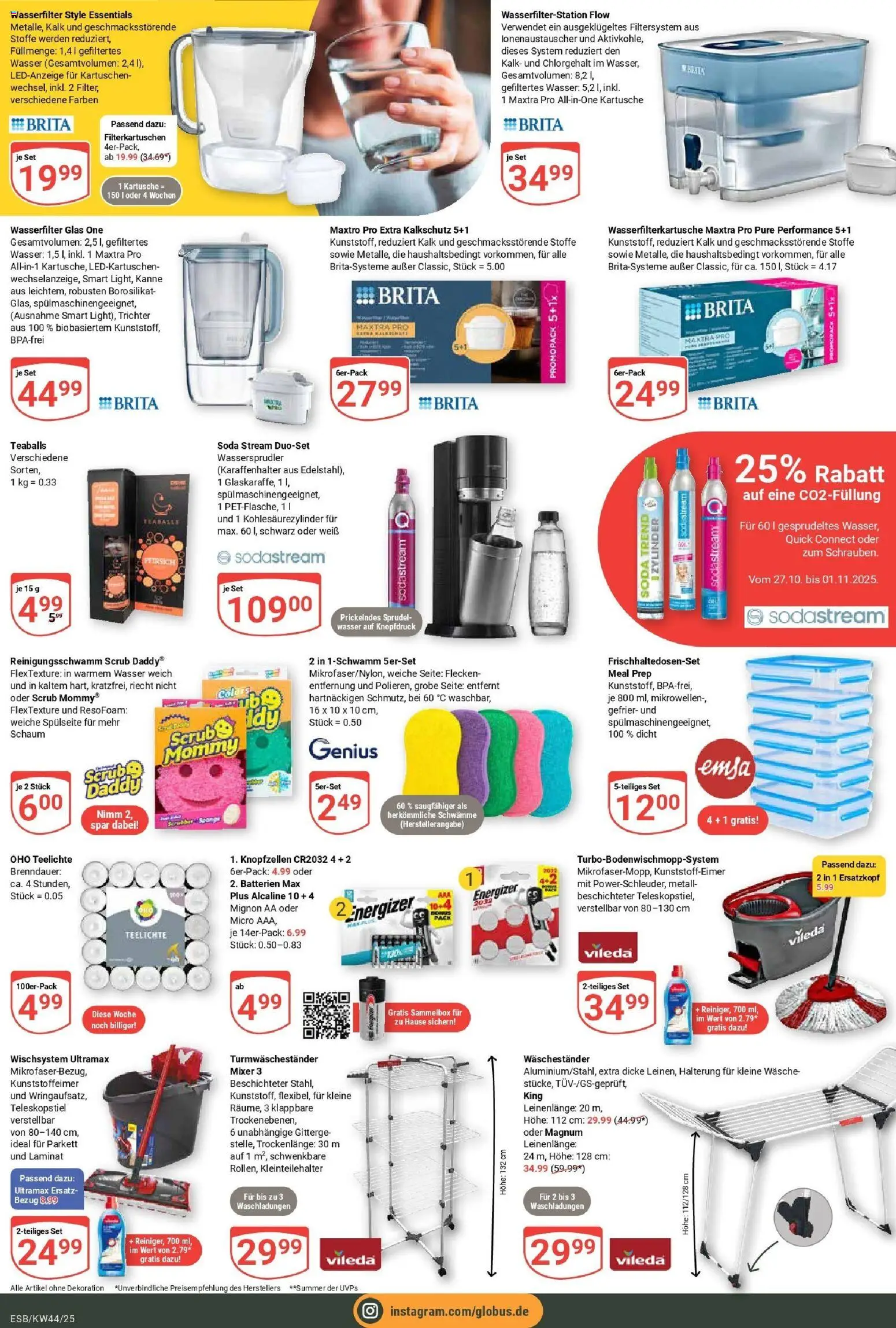 Globus prospekt Eschborn	 – gültig ab 26.10.2025 | Seite: 28 | Produkte: Mixer, Batterien, Wasser, Sodastream