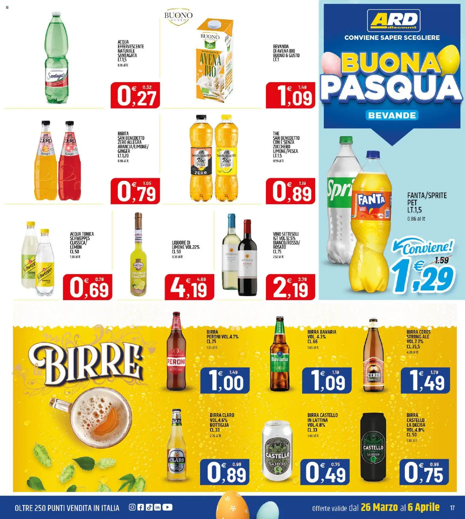 Volantino ARD Discount del 24.03.2026 | Pagina: 17 | Prodotti: Zucchero, Limone, Ceres, Liquore