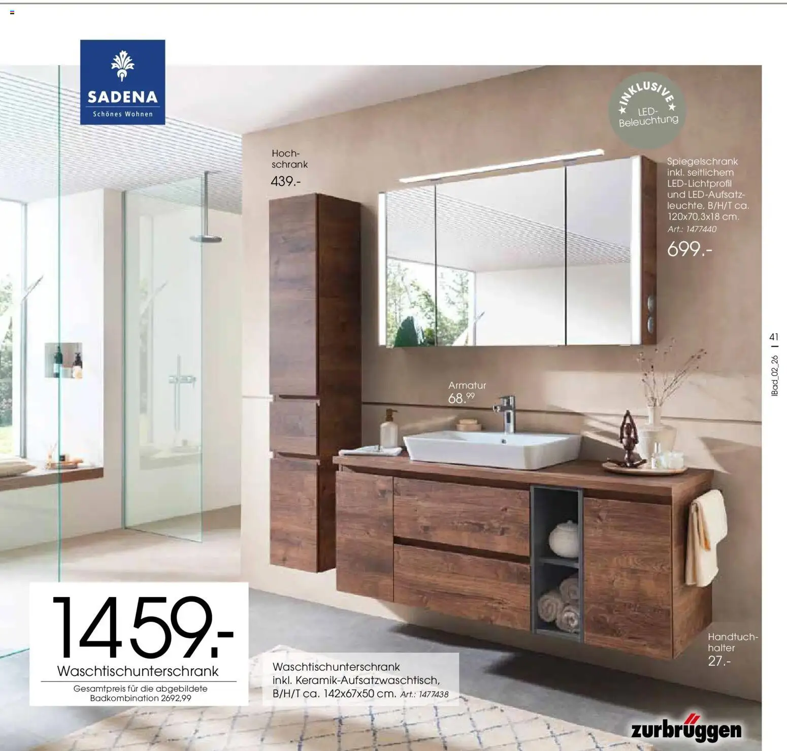 Zurbrüggen Bad Spezial – gültig ab 23.03.2026 | Seite: 41 | Produkte: Schrank, Armatur, Spiegelschrank