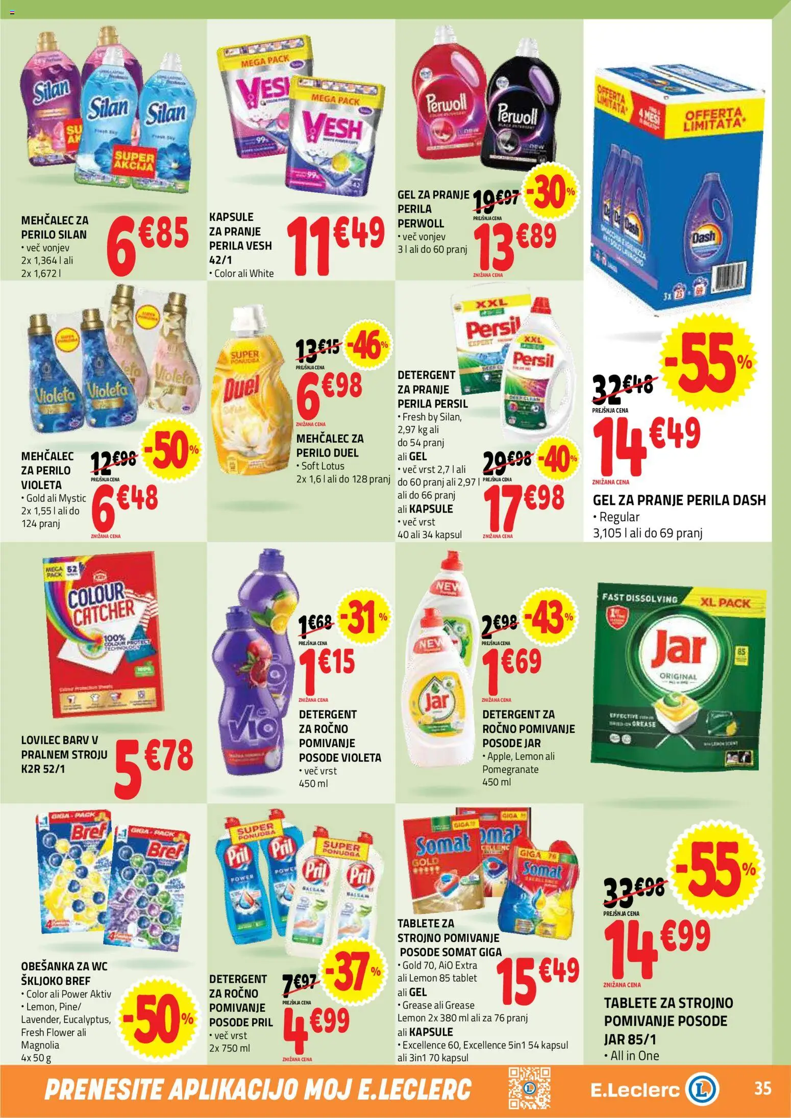 Novi E.leclerc katalog ponudbe – veljaven od 08.04.2026 | Stran: 35 | Izdelki: Mehčalec, Detergent