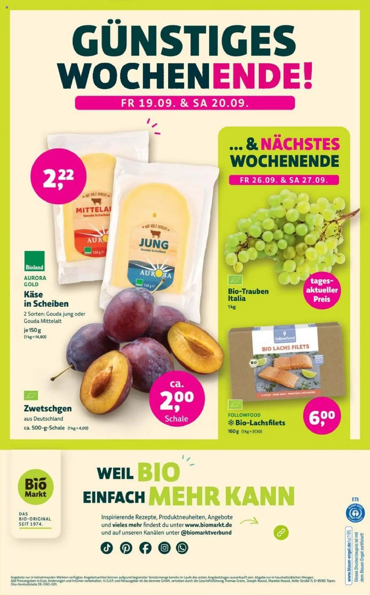 Denns BioMarkt Angebote – gültig ab 10.09.2025 | Seite: 14 | Produkte: Käse, Gouda, Zwetschgen, Lachs