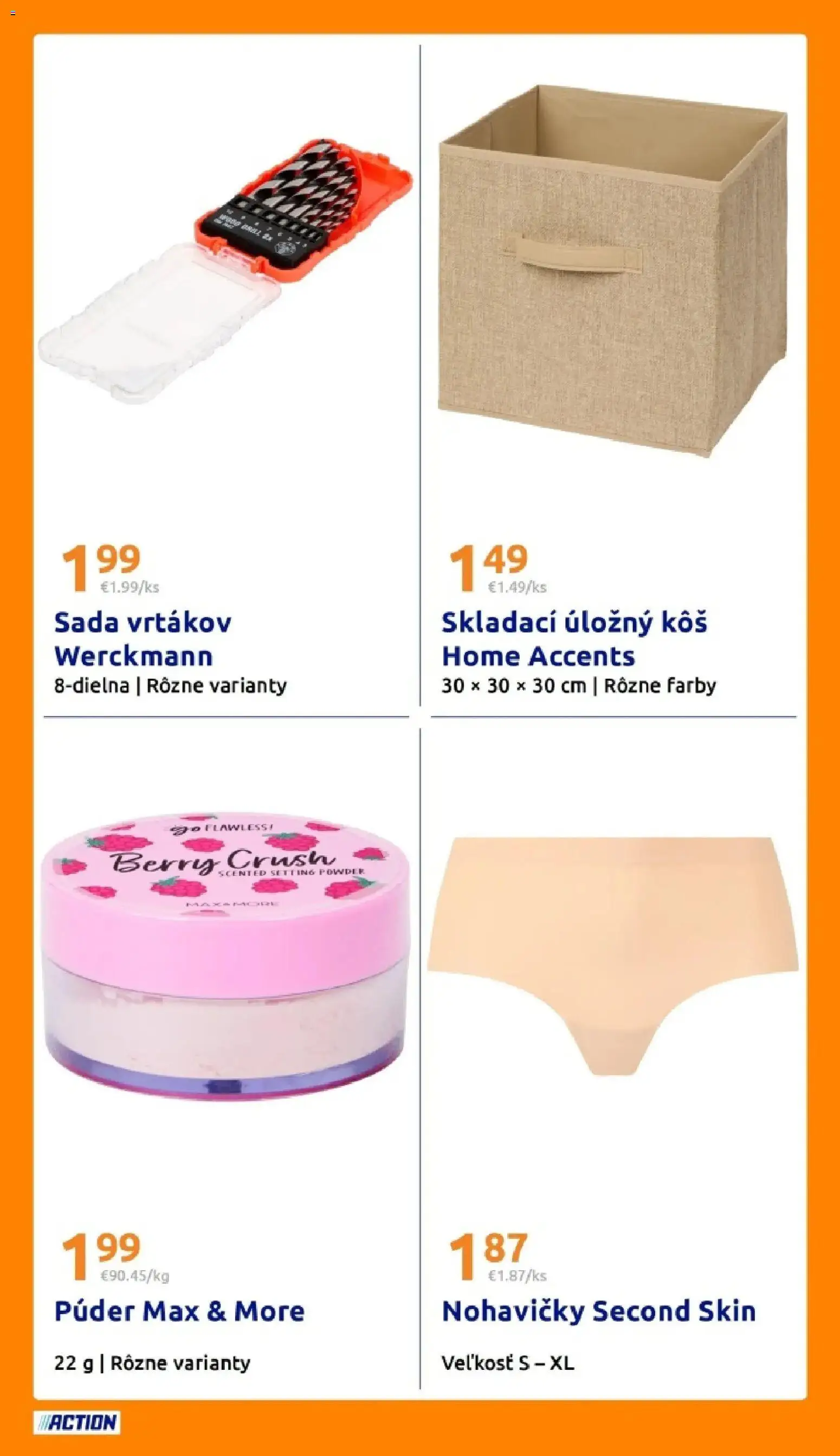 Nové Action akcie – leták je platný od 18.03.2026 | Strana: 20 | Produkty: Kôš, Púder, Nohavičky