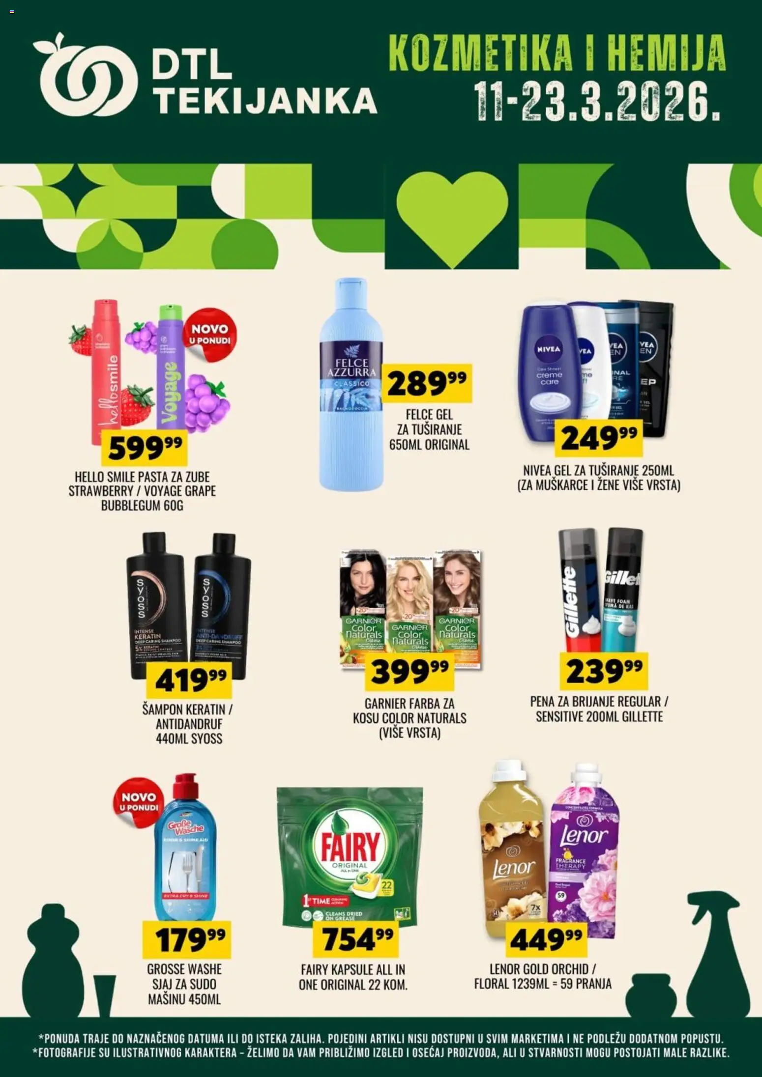 Tekijanka katalog - važi od 11.03.2026 | Strana: 1 | Proizvode: Gillette, Lenor, Nivea, Pasta za zube