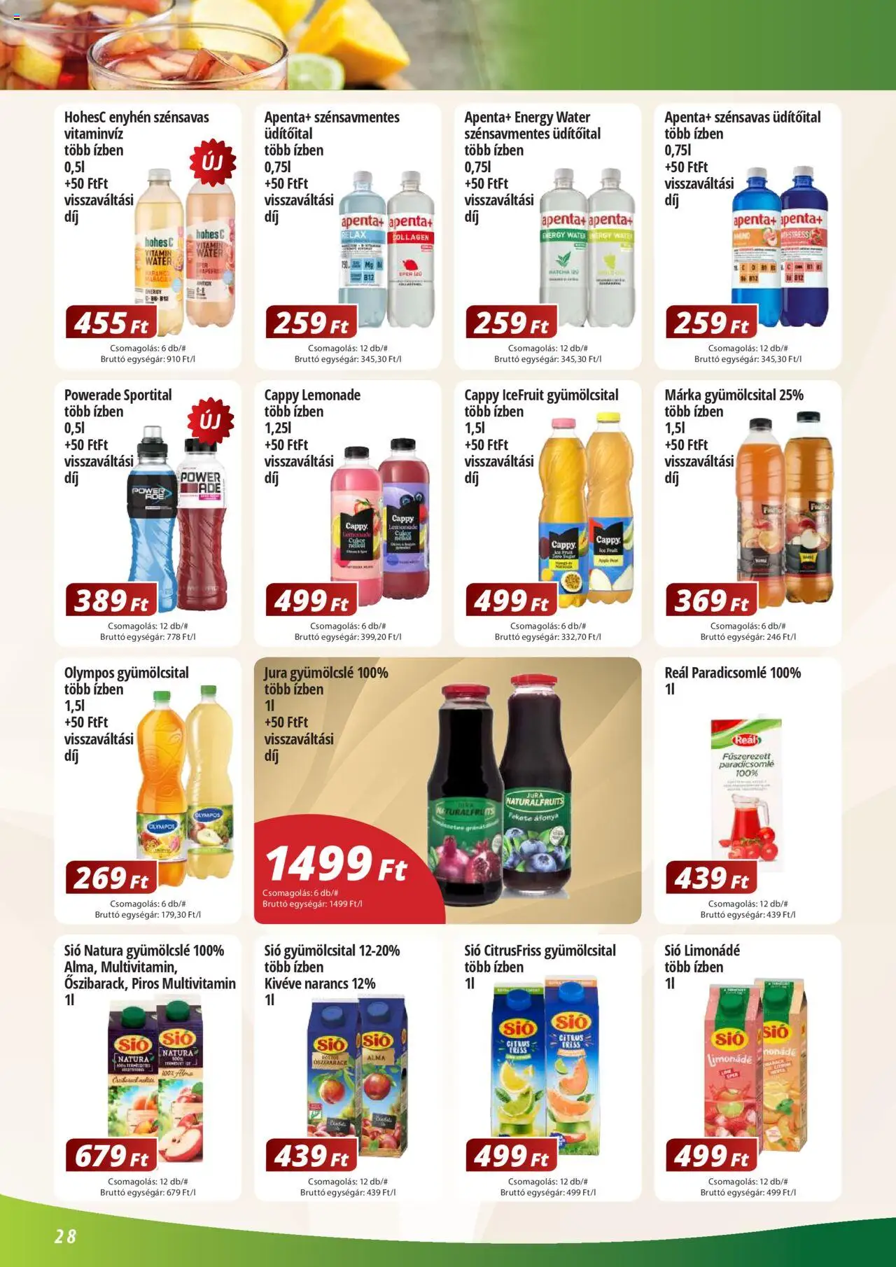 Reál akciós ujság - amely érvényes a következő dátumtól: 02.06.2025 | Oldal: 28 | Termékek: Gyümölcsital, Hohes c, Narancs, Multivitamin