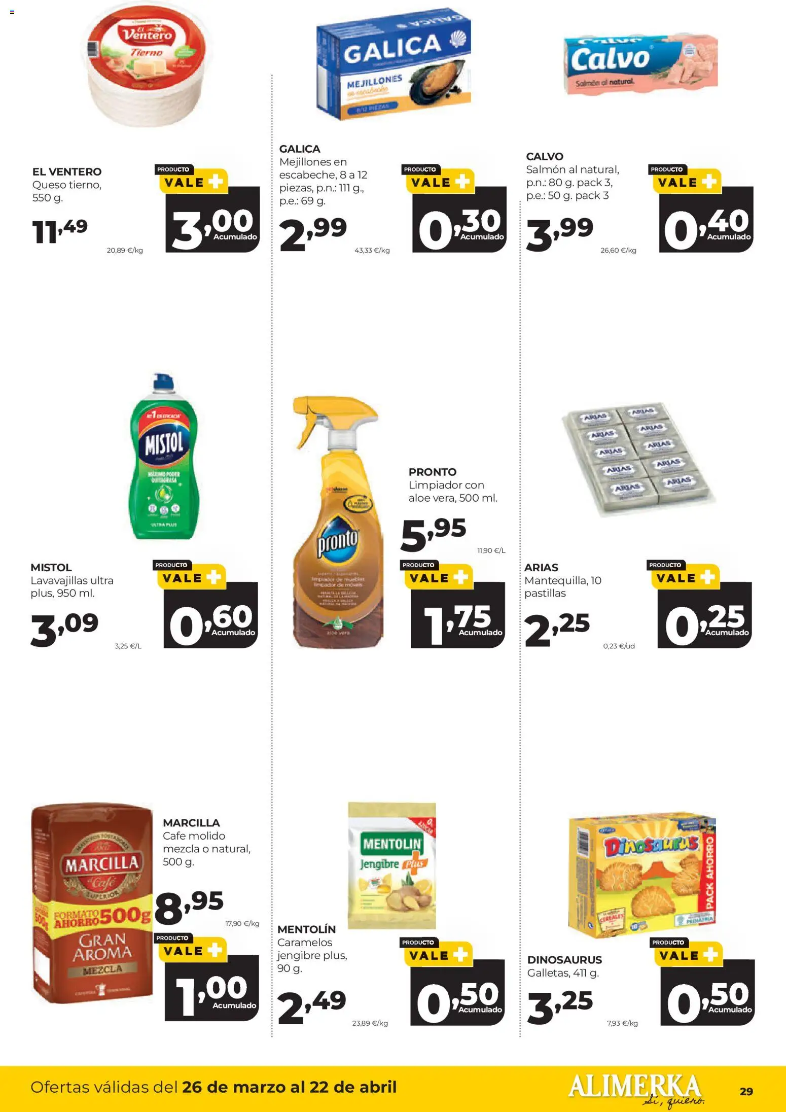 Alimerka folleto Asturias │ válido desde el 26.03.2026 | Página: 29 | Productos: Queso, Café, Café molido, Lavavajillas