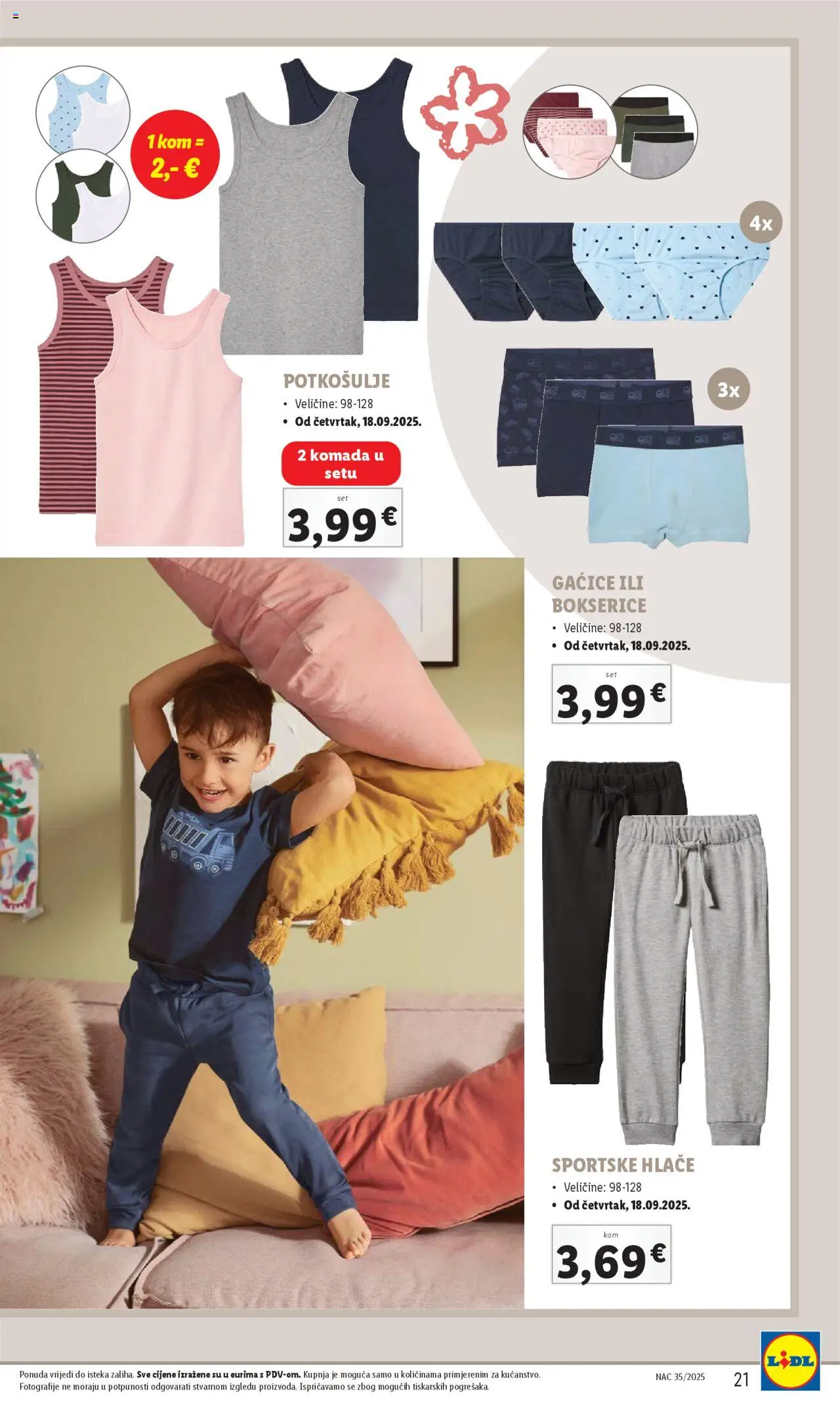 Lidl katalog | vrijedi od 01.08.2025 | Stranica: 21 | Proizvodi: Hlače, Gaćice, Bokserice