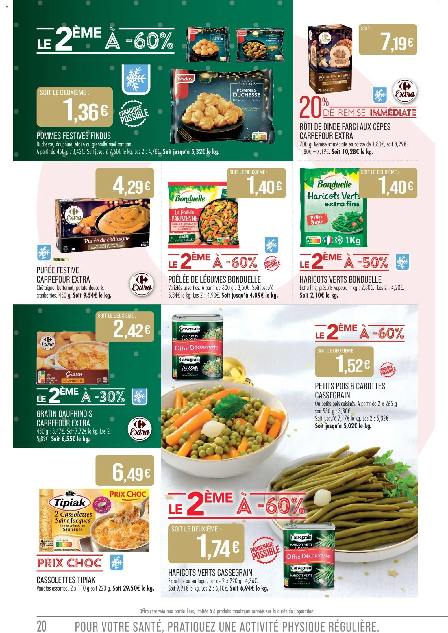 {H1} | Page: 20 | Produits: Carottes, Haricots verts, Pois, Pommes