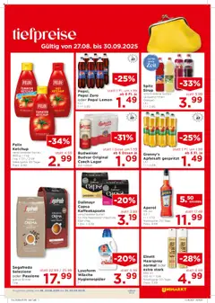 Unimarkt Flugblatt gültig ab 27.08.2025 | Seite: 7 | Produkte: Ketchup, Planche de surf, Haarspray, Tomaten