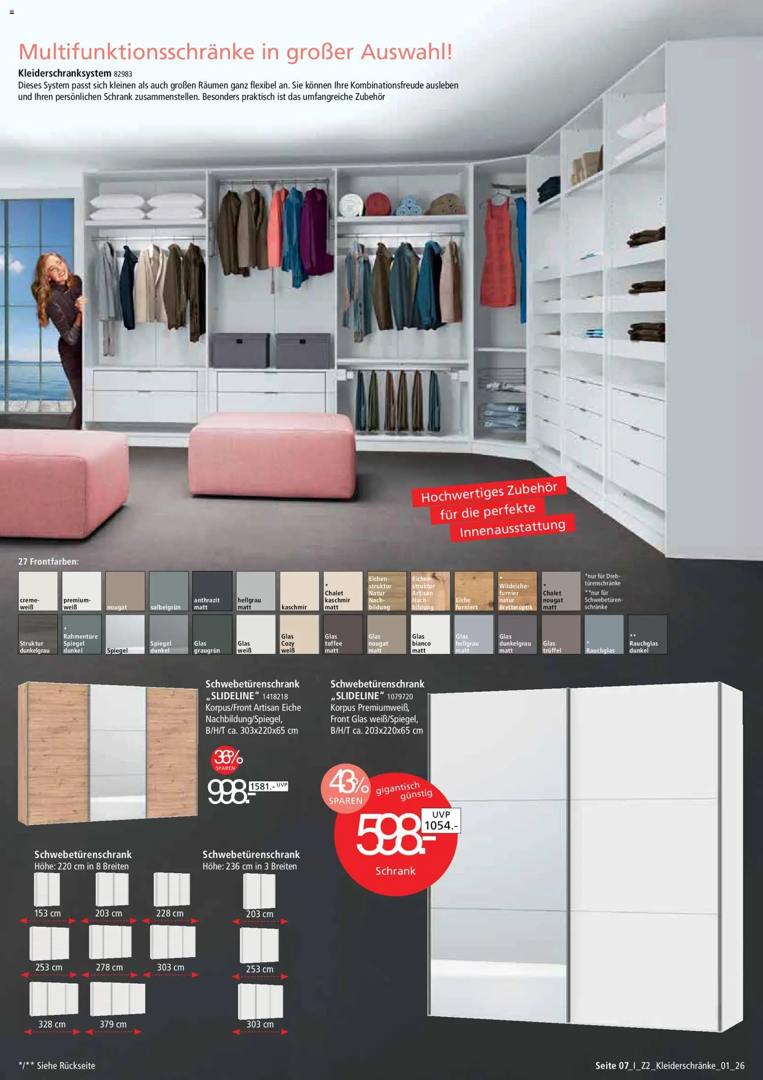 Zurbrüggen Prospekt 	 – gültig ab 24.01.2026 | Seite: 7 | Produkte: Schwebetürenschrank, Schrank, Spiegel, Creme