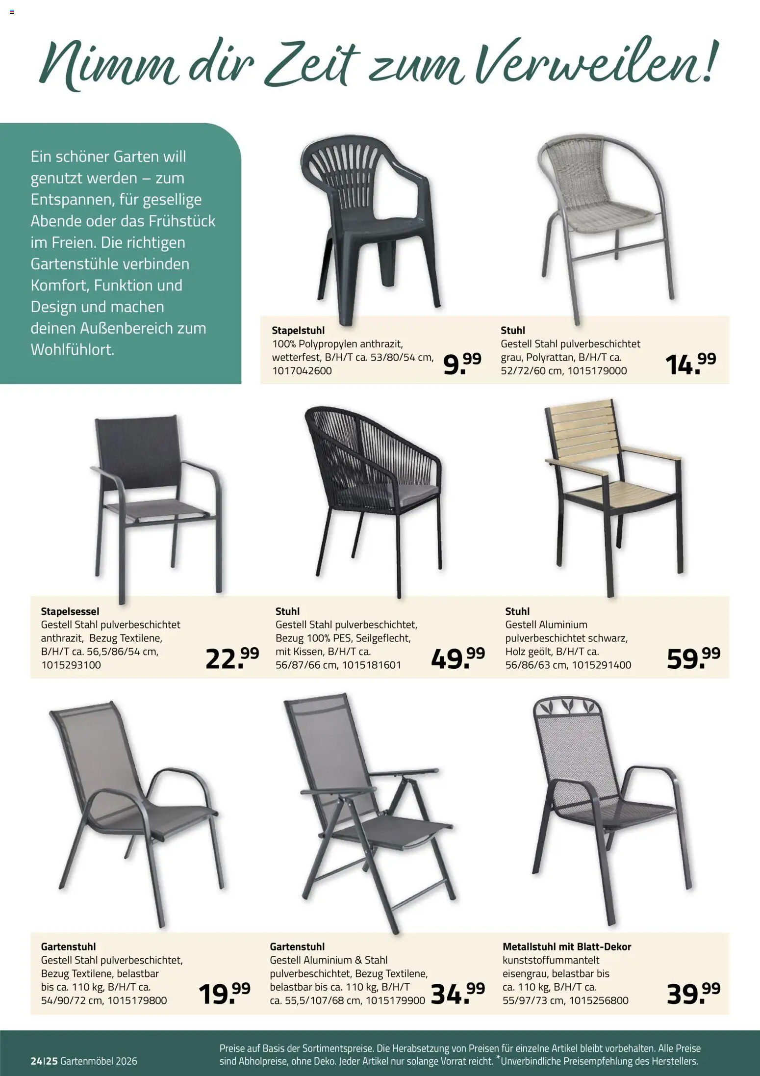 Roller Garten looks – gültig ab 23.02.2026 | Seite: 24 | Produkte: Stuhl, Gartenmöbel