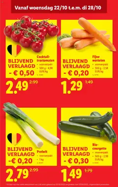Bio-courgette, voorverpakt 500 g - Voorbeeld van een folder van Lidl, geldig van 22.10.2025 | Pagina: 3 | Producten: Wortelen, Courgette