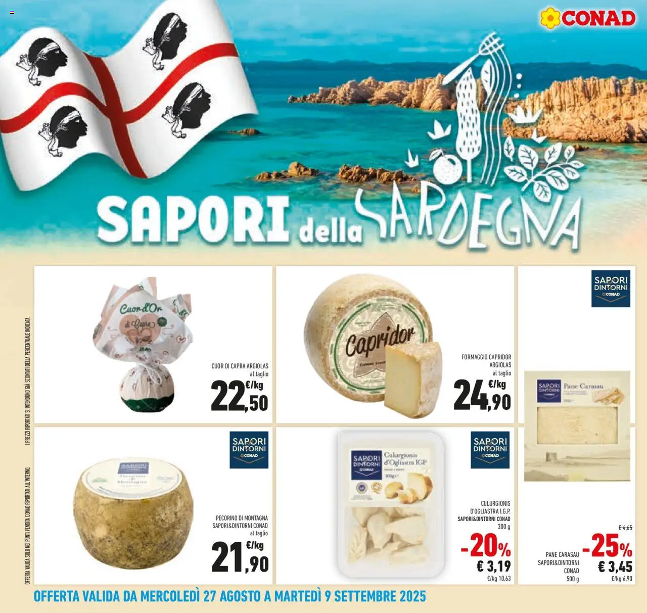 Volantino Conad del 27.08.2025 | Pagina: 30 | Prodotti: Pane, Formaggio, Pecorino