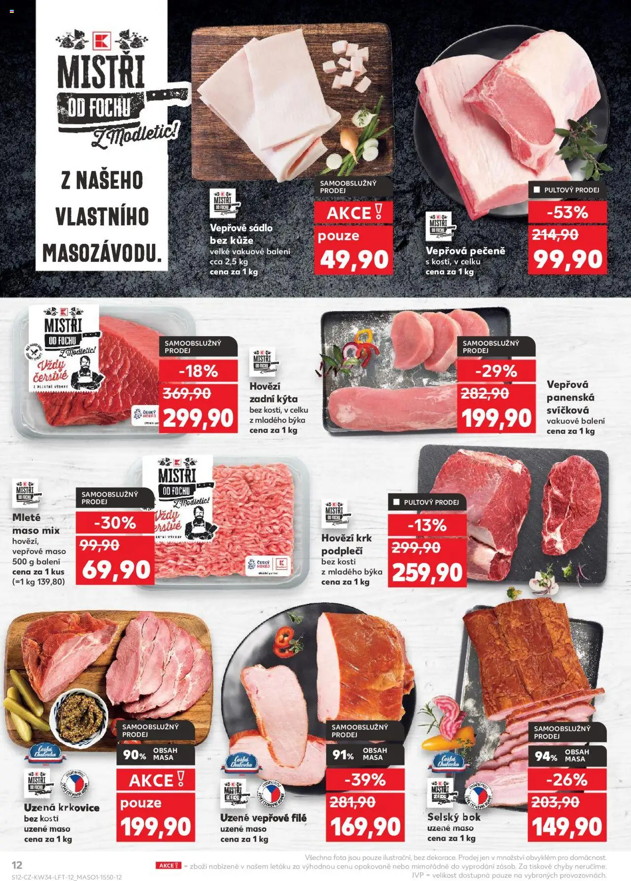 Kaufland leták - Praha 8 od 20.08.2025 | Strana: 12 | Produkty: Hovězí zadní, Mleté maso, Mleté maso mix, Maso