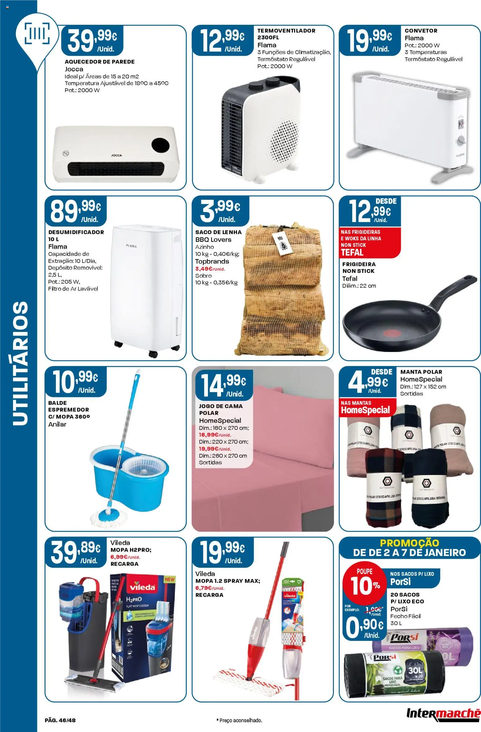 Intermarché folheto │ válido de 02.01.2026 | Página: 46 | Produtos: Balde, Aquecedor, Espremedor, Cama