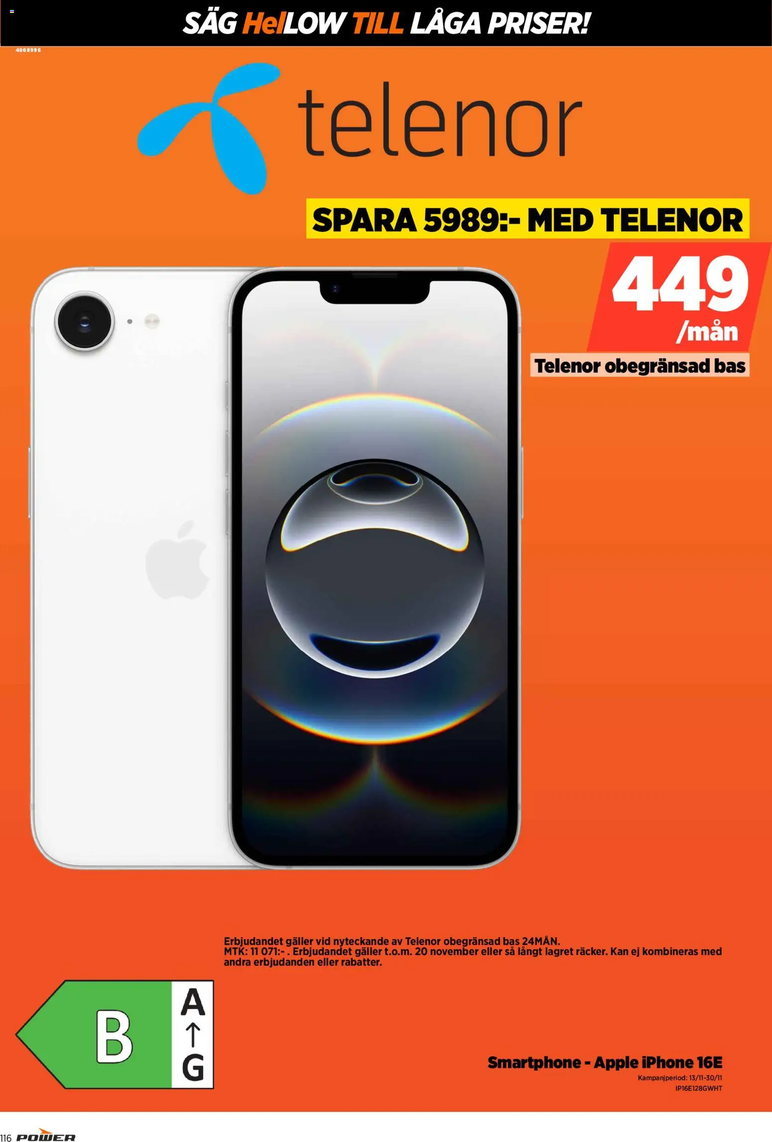 Power reklamblad aktuell från 17.11.2025 | Sida: 116 | Produkter: Såg, Galler, Äpple, Smartphone
