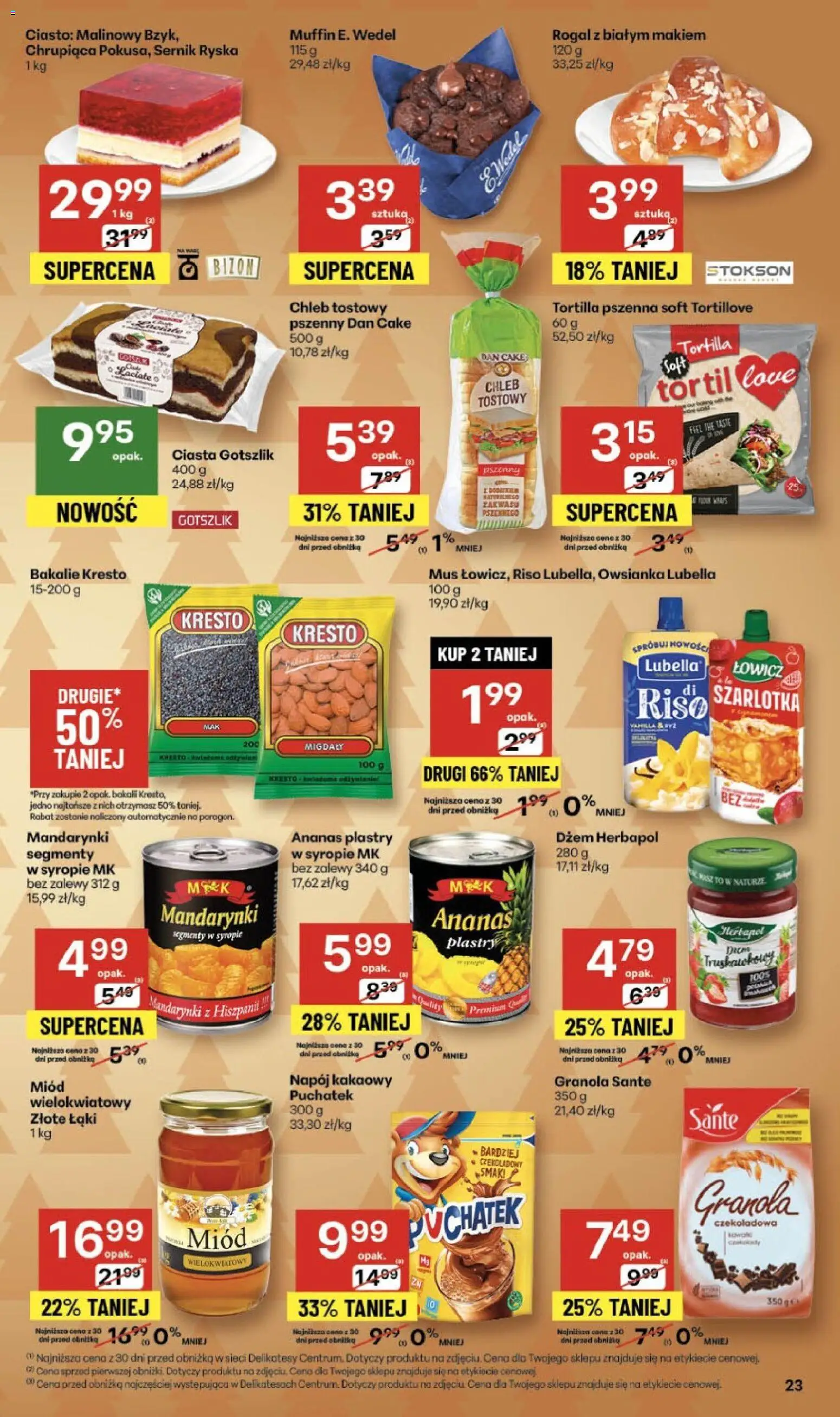Delikatesy Centrum Gazetka - Sklepy Własne od 04.12.2025 | Strona: 23 | Produkty: Tortilla, Delikatesy, Dżem, Chleb