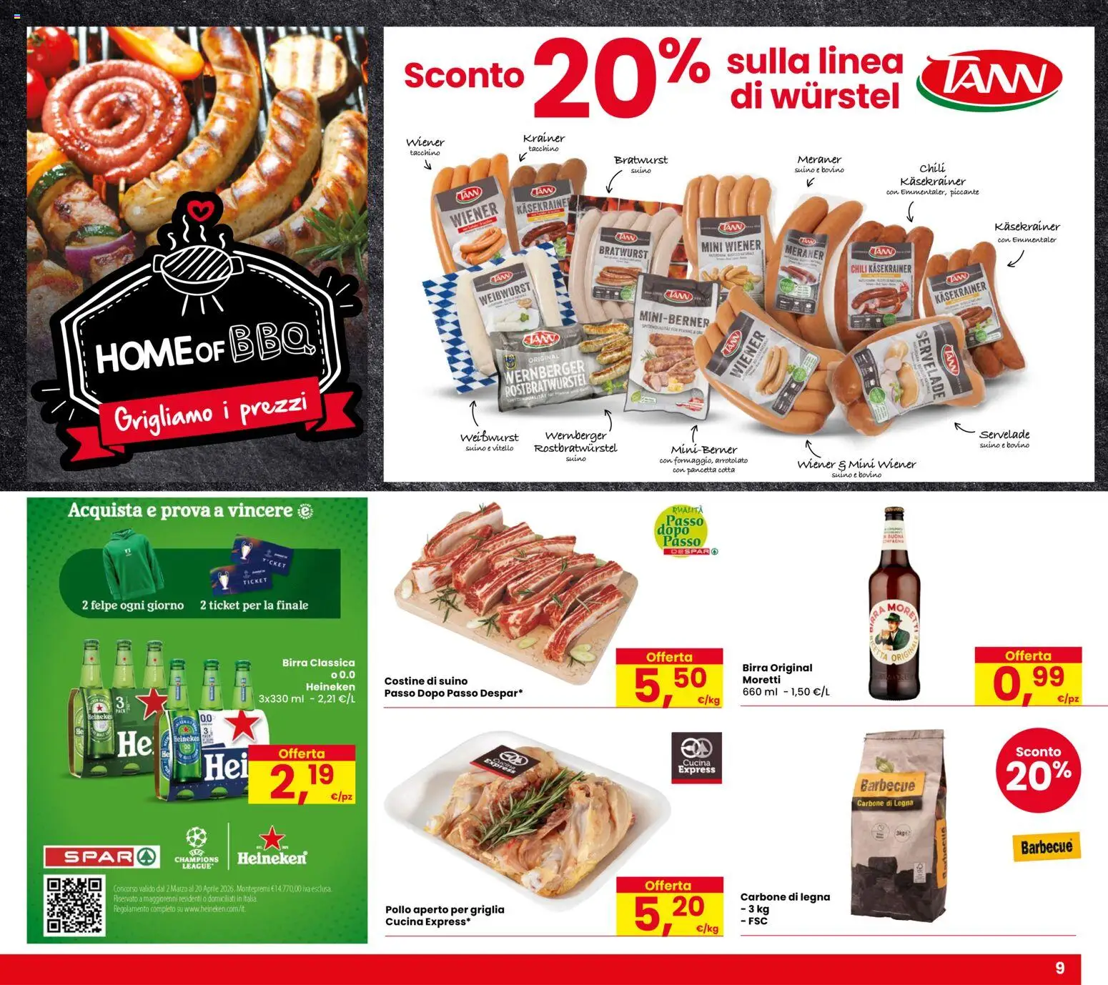 Volantino Despar del 26.03.2026 | Pagina: 9 | Prodotti: Bovino, Suino, Tacchino, Barbecue