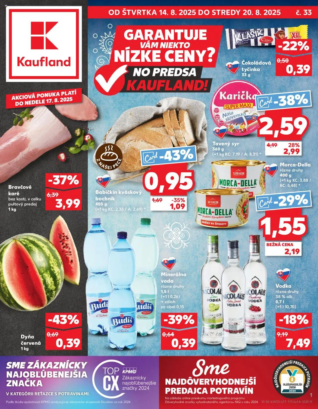 Kaufland SK akciós ujság - amely érvényes a következő dátumtól: 14.08.2025 | Oldal: 1 | Termékek: Vodka
