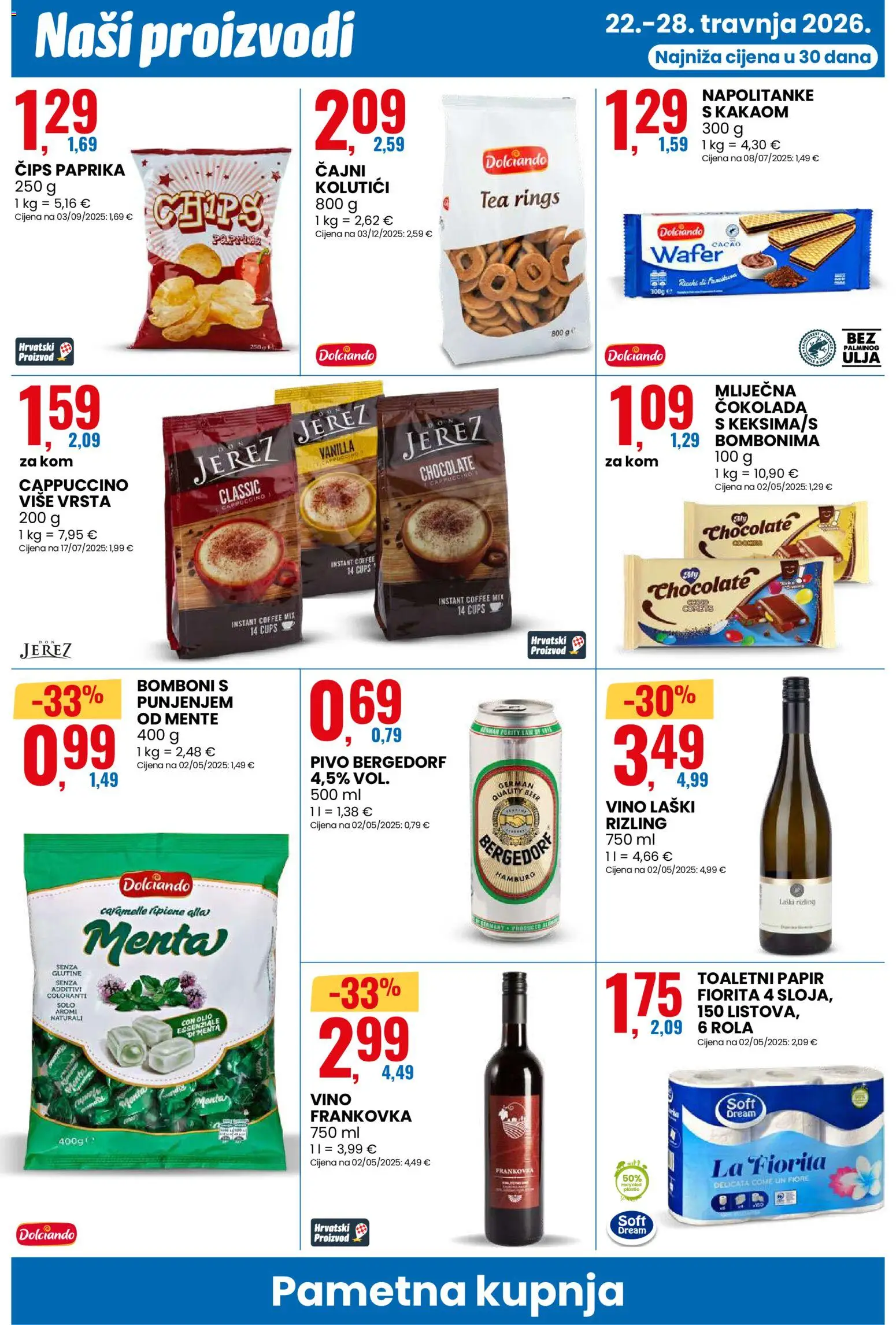 Eurospin katalog | vrijedi od 22.04.2026 | Stranica: 12 | Proizvodi: Vino, Pivo, Bomboni, Cappuccino