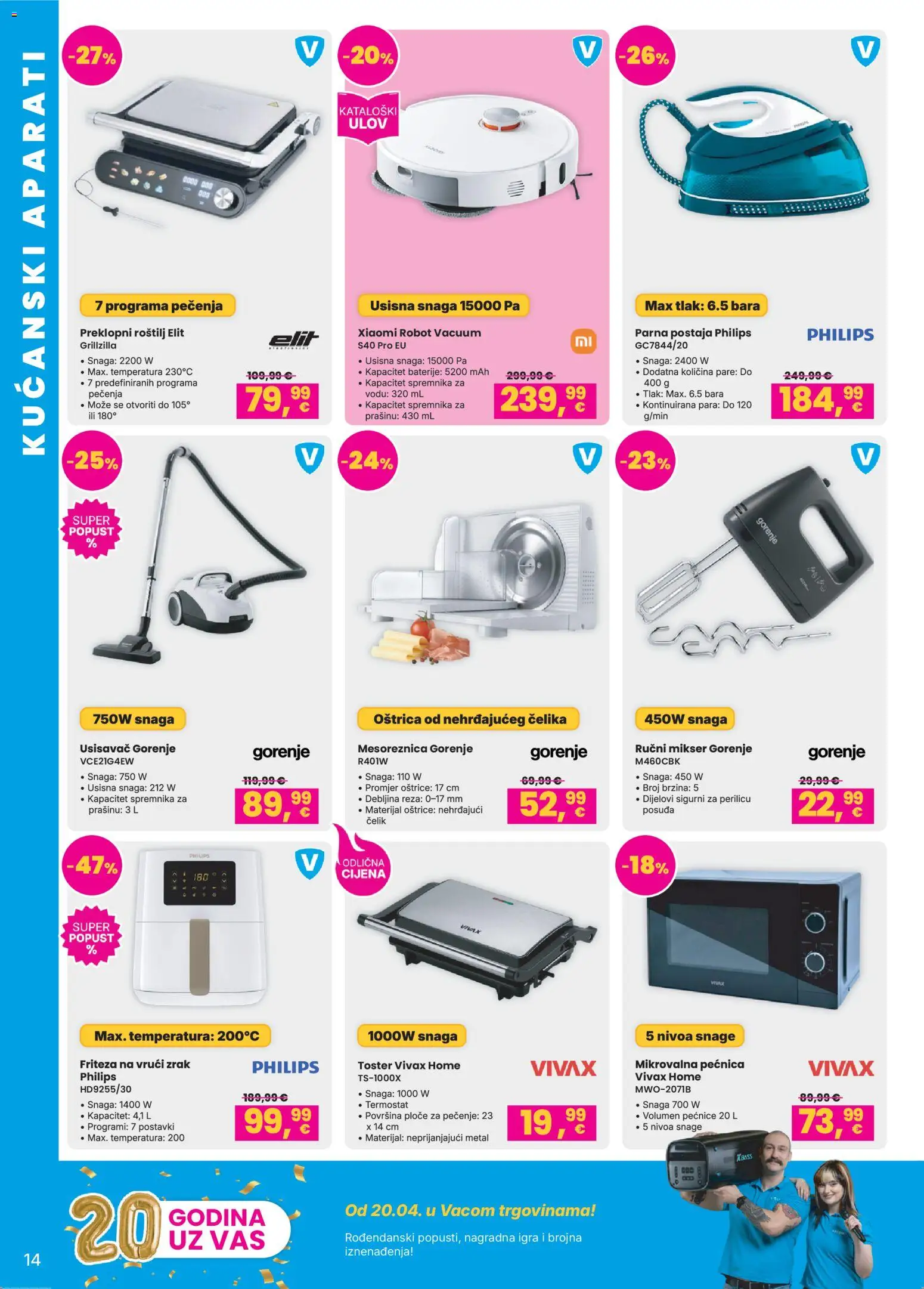 Vacom katalog | vrijedi od 23.03.2026 | Stranica: 14 | Proizvodi: Mikser, Parna postaja, Baterije, Friteza na vrući zrak