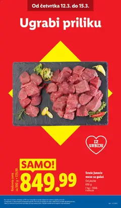 Sveže juneće meso za gulaš, Od plećke 650 g - pregled Lidl kataloga - važi od 12.03.2026 | Strana: 3