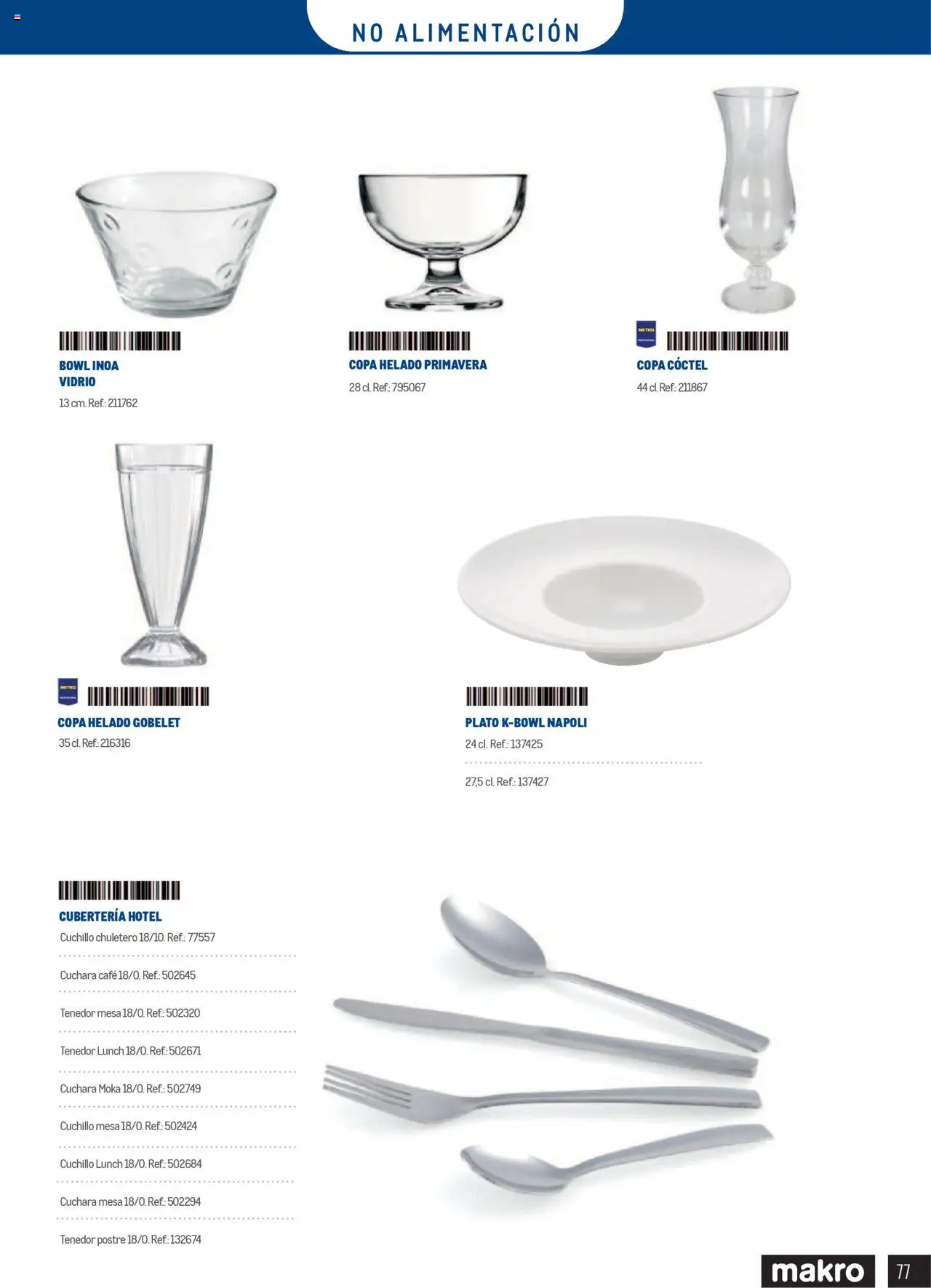 Makro catálogo │ válido desde el 01.01.2025 | Página: 77 | Productos: Café, Helado, Mesa, Cubertería
