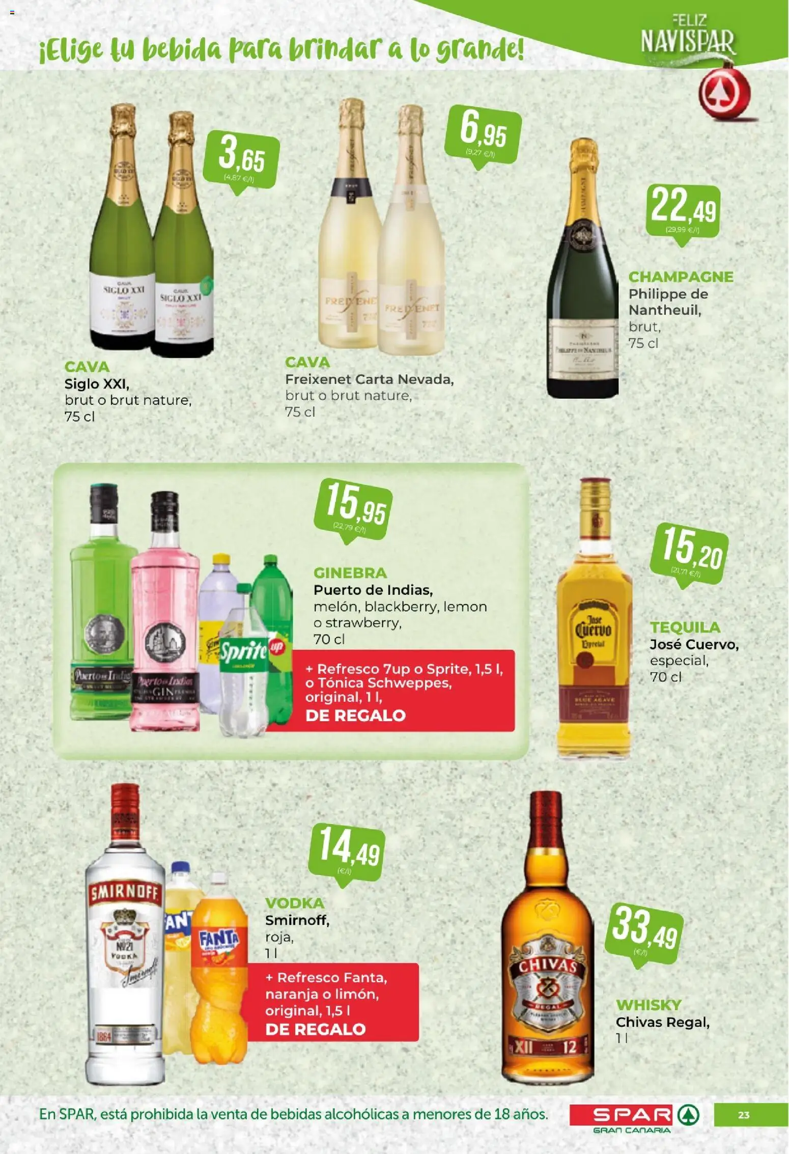 Spar - folleto │ válido desde el 12.12.2025 | Página: 23 | Productos: Ginebra, Vodka, Πρίζες, Whisky
