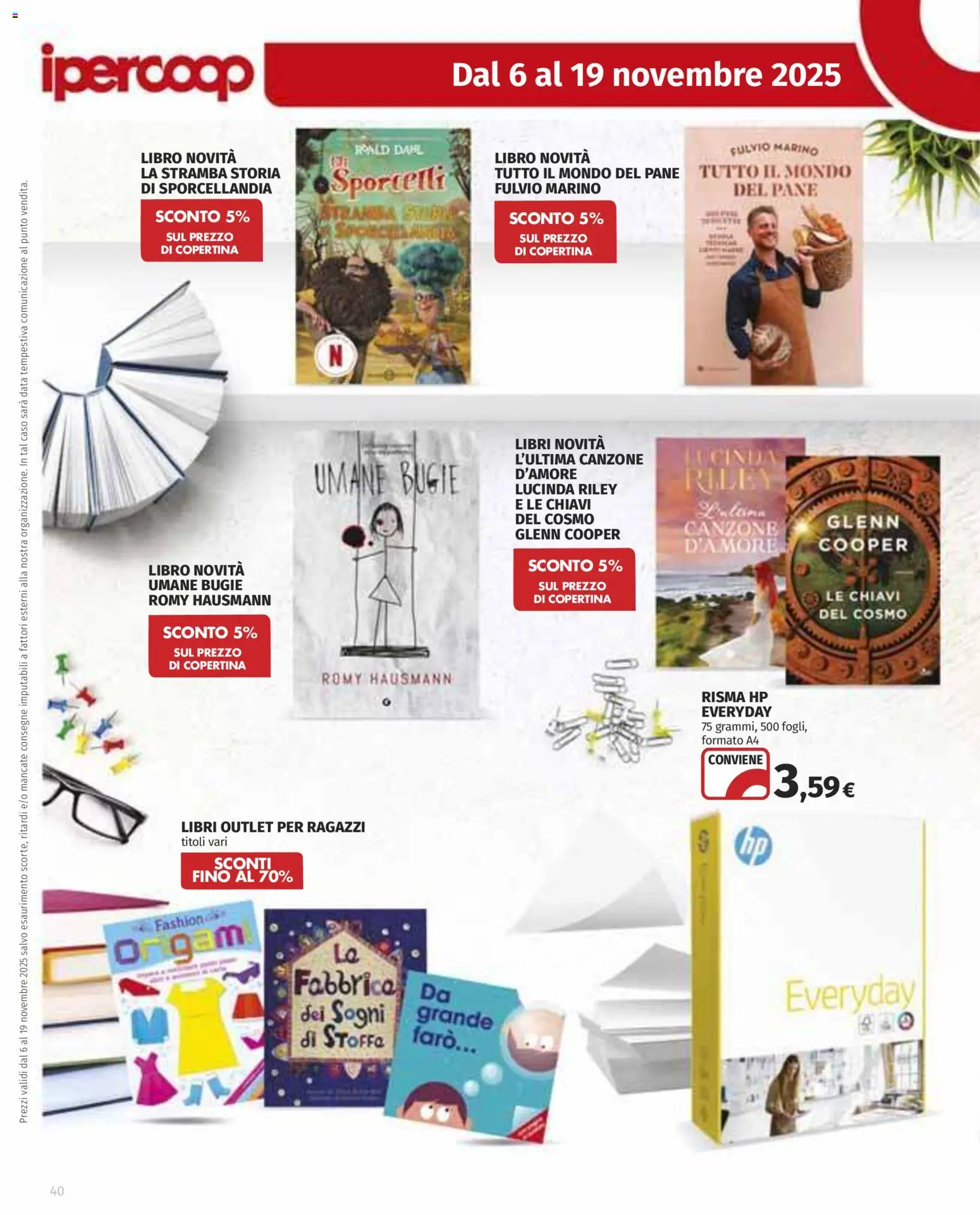 Volantino Ipercoop del 06.11.2025 | Pagina: 40 | Prodotti: Pane, Data
