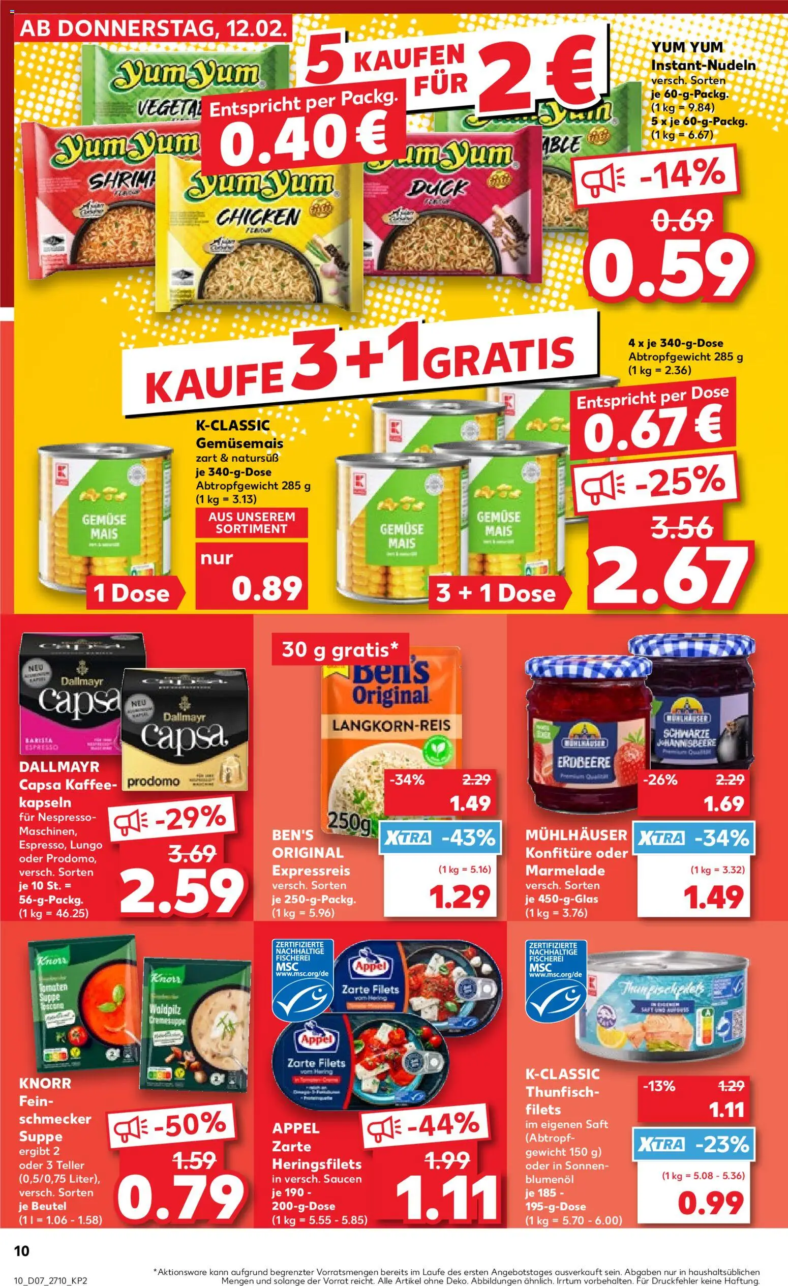 Kaufland prospekt Zeitz	 – gültig ab 12.02.2026 | Seite: 10 | Produkte: Gewicht, Dallmayr, Saft, Dallmayr capsa