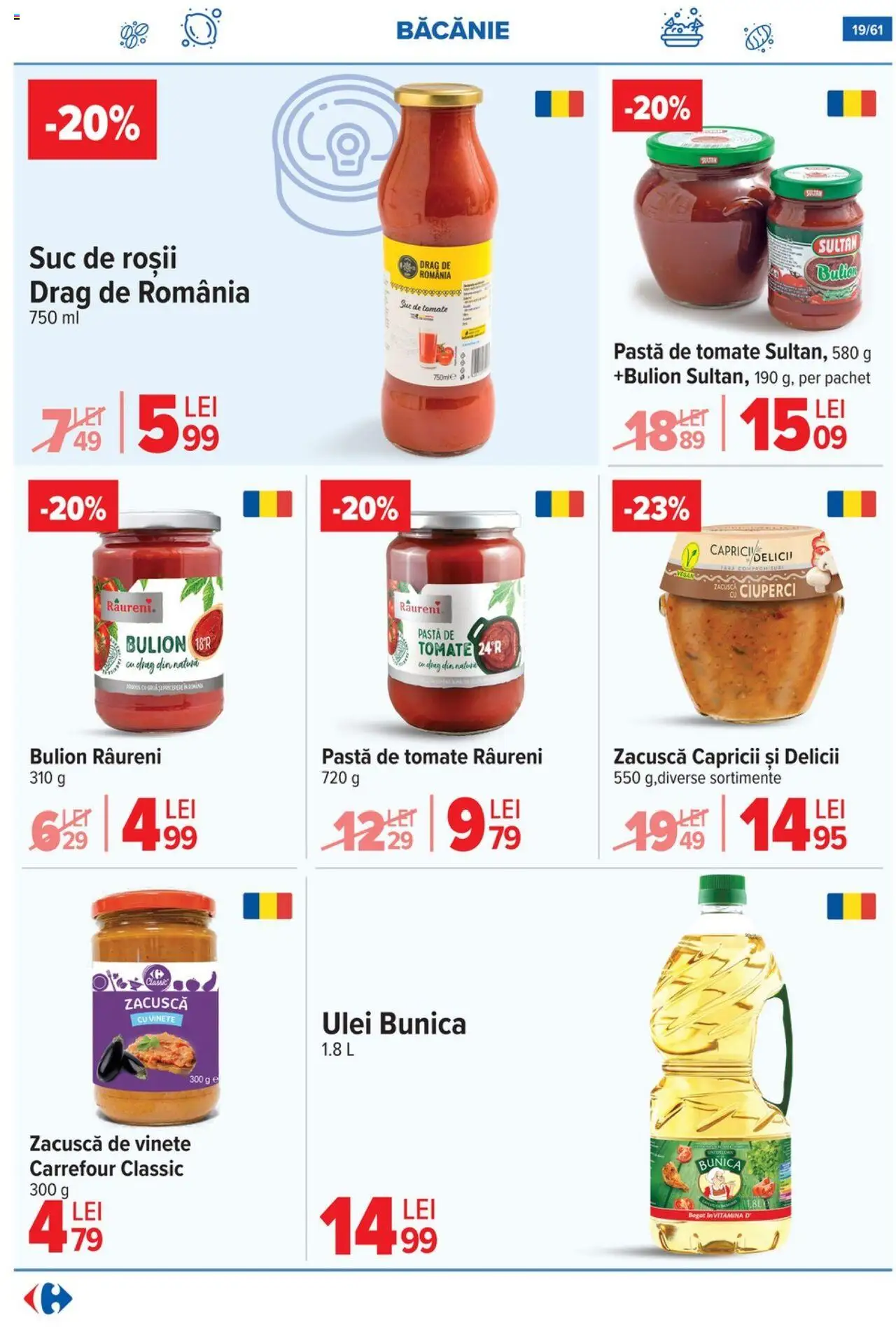 Catalog Carrefour – valabil de la 13.08.2025 | Pagină: 20 | Produse: Ulei, Pastă de tomate, Suc, Roșii