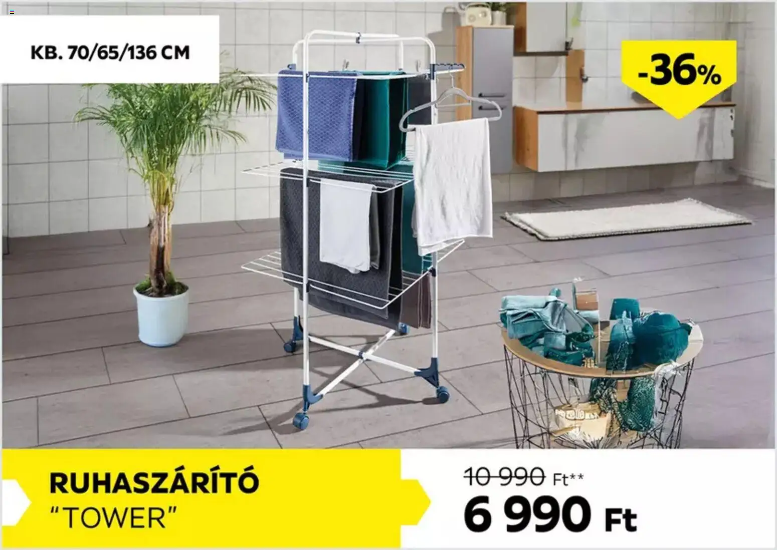 Möbelix akciós ujság - amely érvényes a következő dátumtól: 05.03.2026 | Oldal: 9 | Termékek: Ruhaszárító