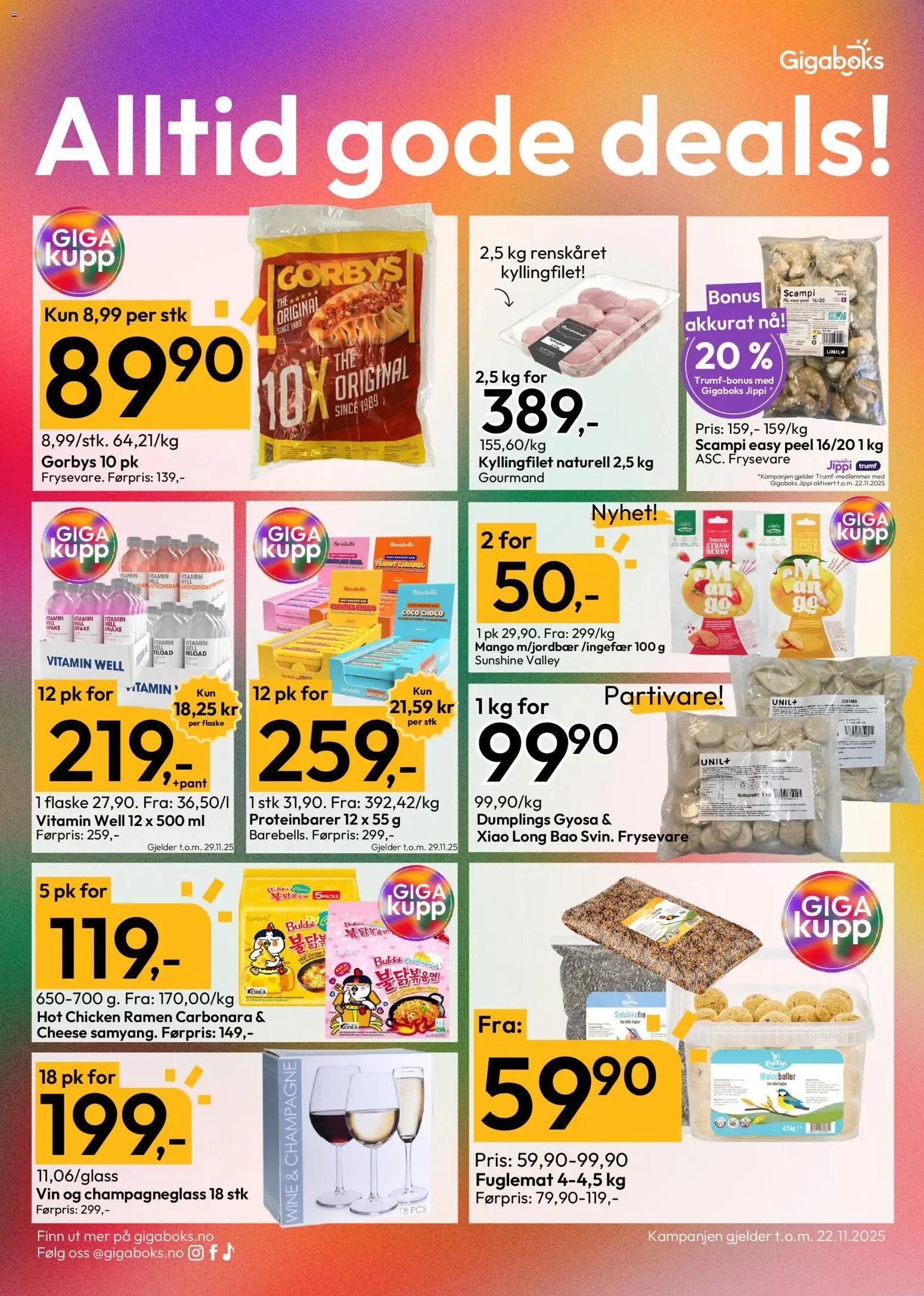 {H1} | Side: 6 | Produkter: Cykelkorg, Суміш дитяча, Mango, Scampi