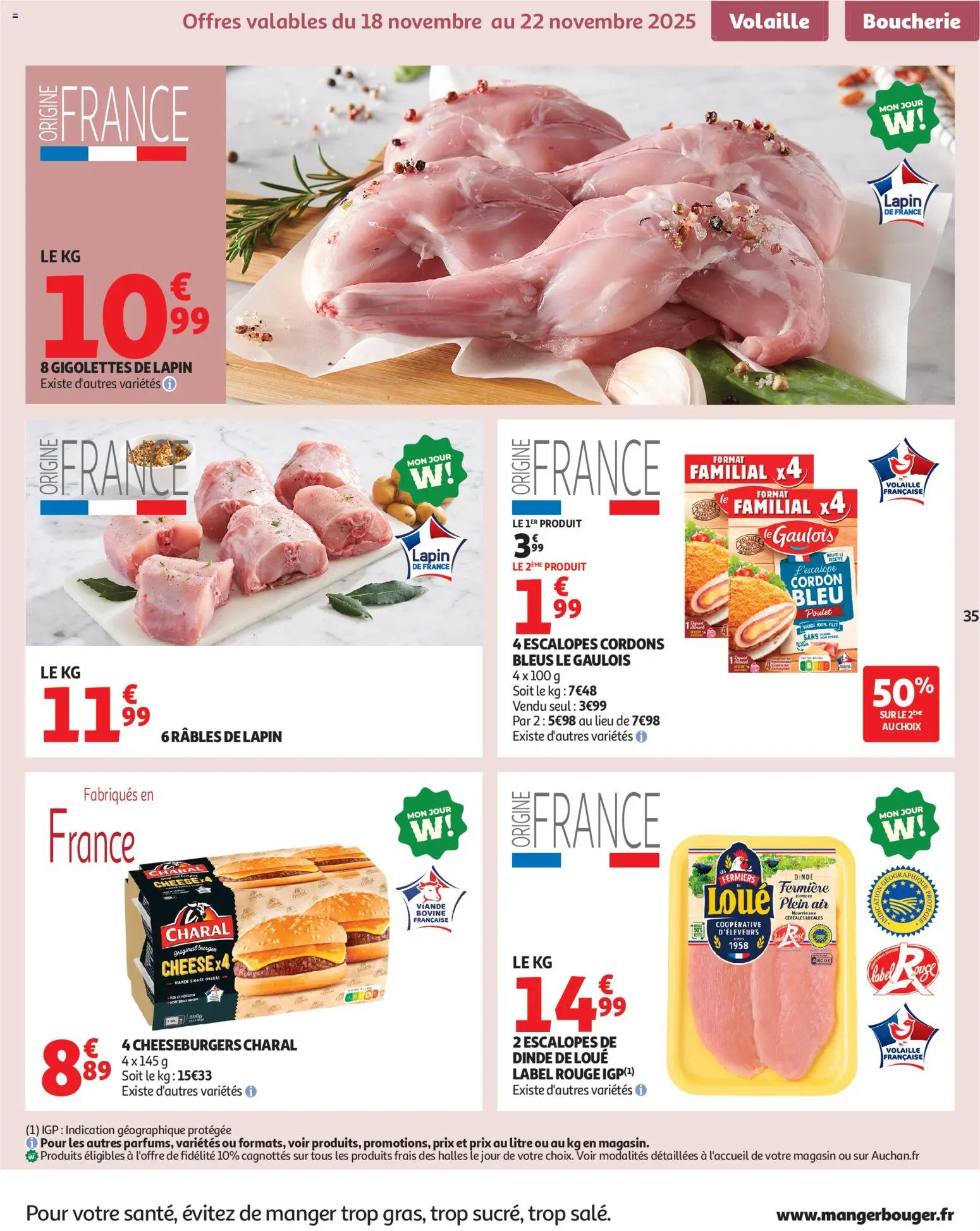 {H1} | Page: 35 | Produits: Lapin, Volaille, Cordon bleu, Céréales