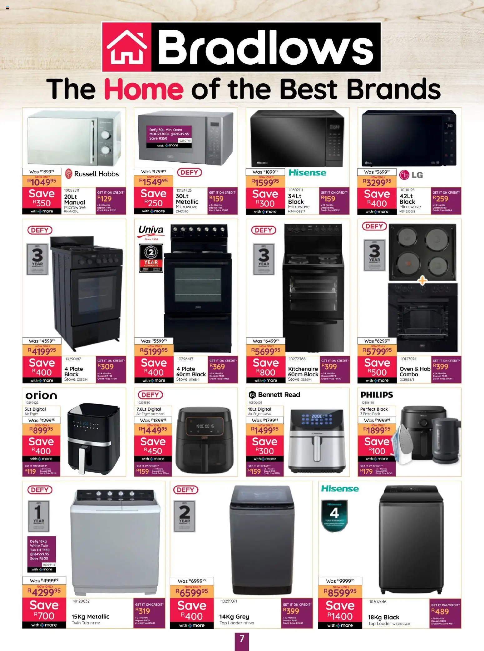 New Bradlows catalogue – valid from 29.12.2025 | Page: 7 | Products: Oven, Stove, Fryer, Microwave