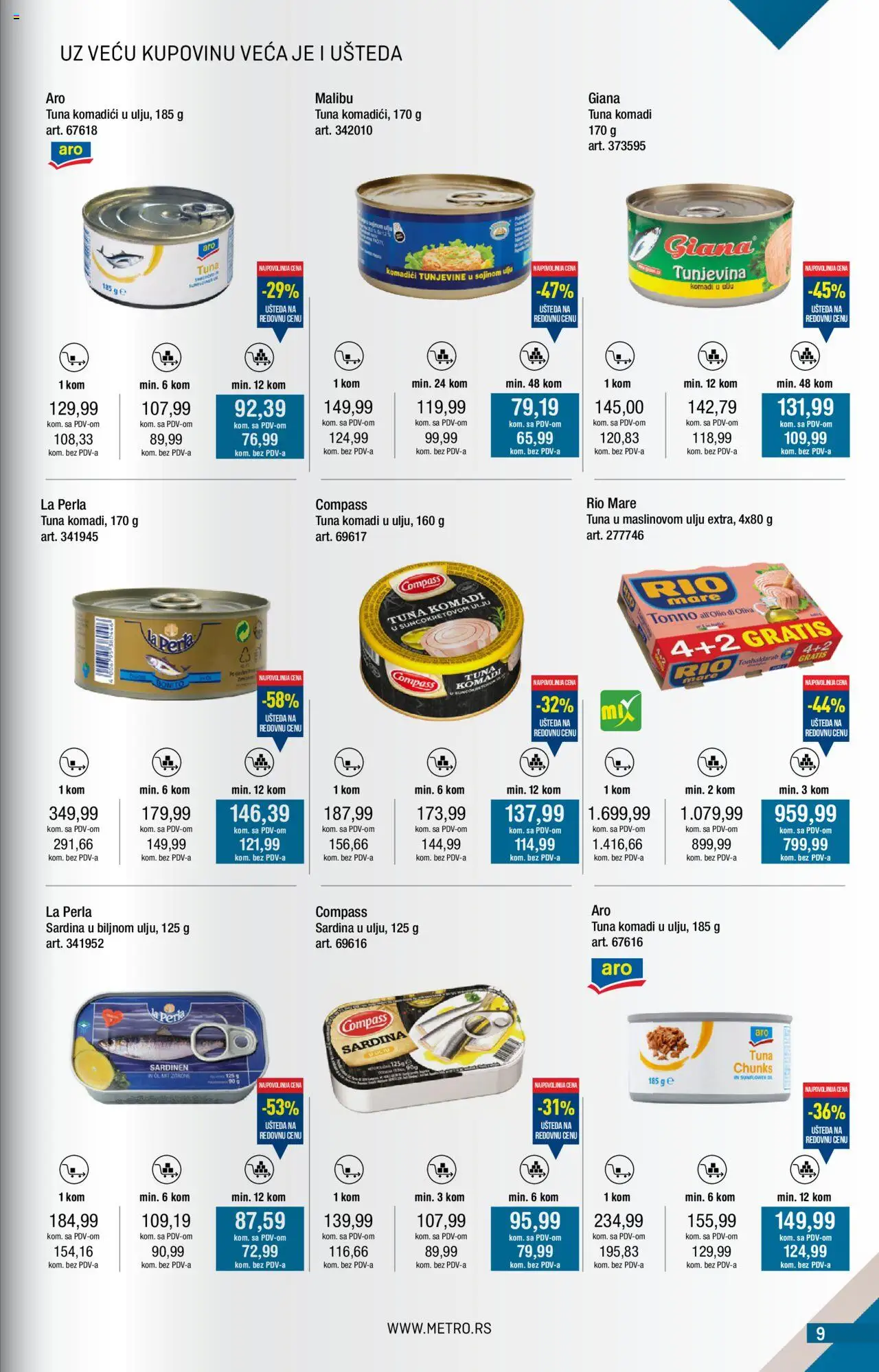 Metro katalog - važi od 01.10.2025 | Strana: 9 | Proizvode: Rio mare, Sardina