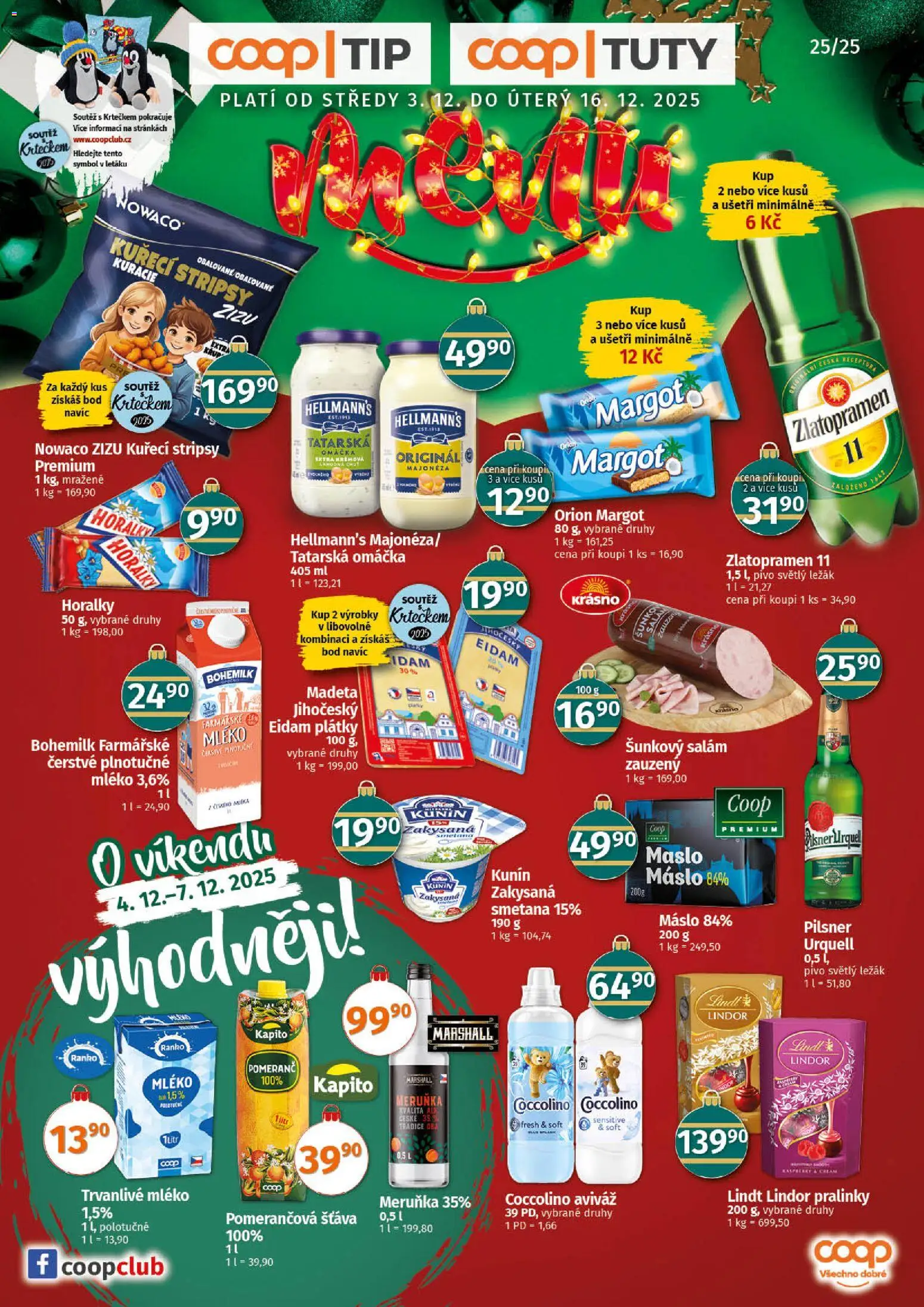 Coop leták - Tuty od 03.12.2025 | Strana: 1 | Produkty: Aviváž, Coccolino, Šunkový salám, Kuřecí stripsy