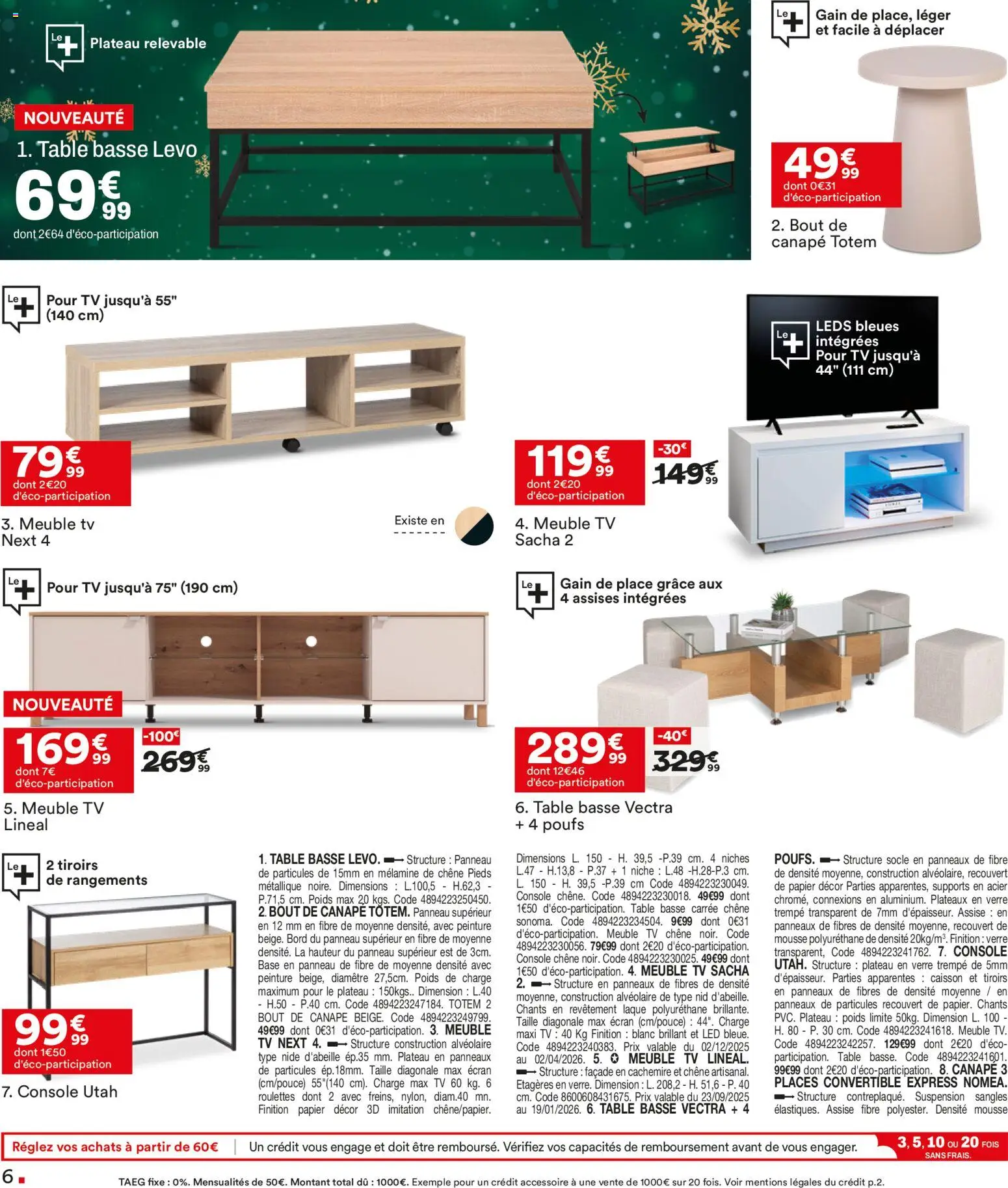 {H1} | Page: 6 | Produits: Mousse, Suspension, Table basse, Laque