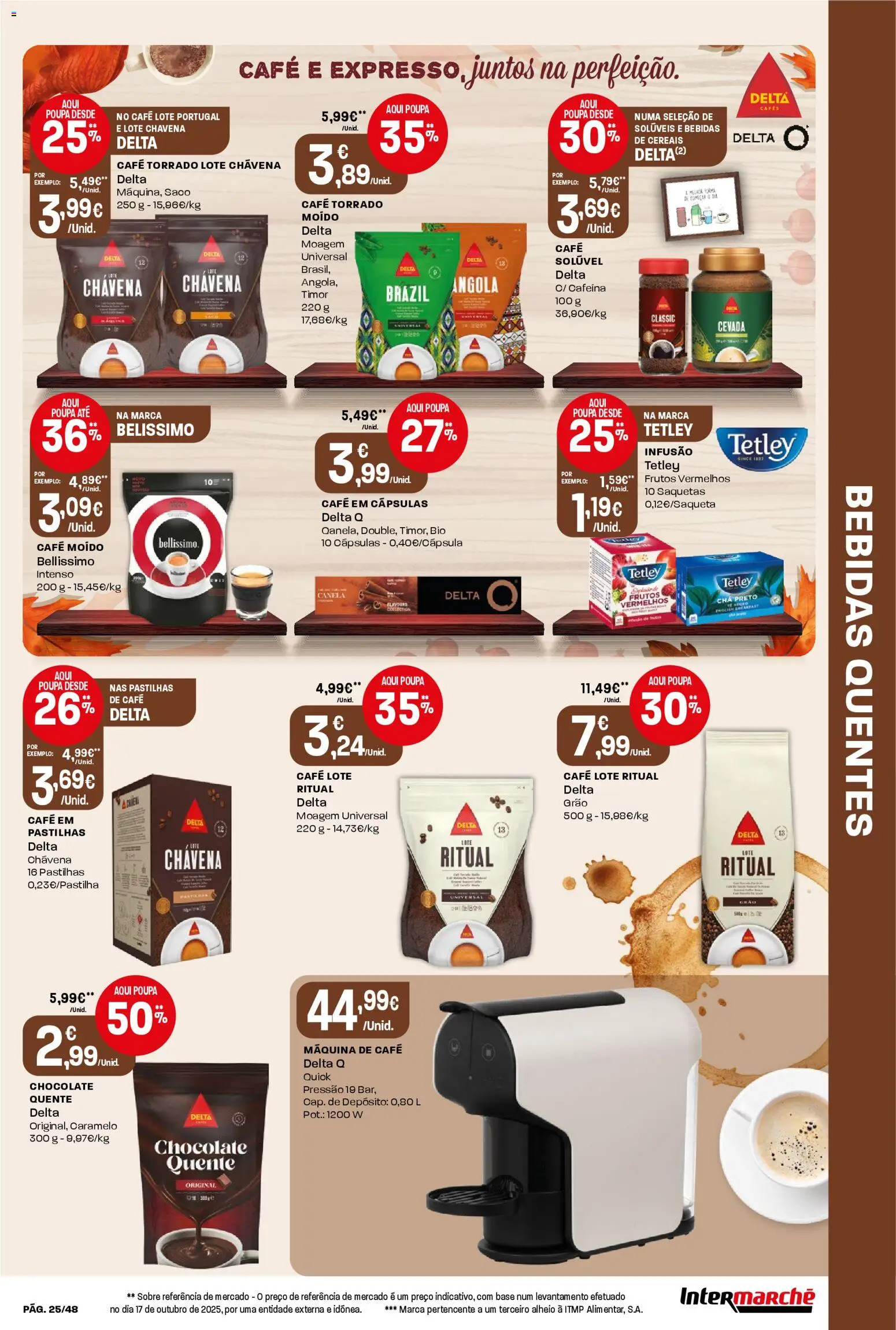 Intermarché folheto │ válido de 13.11.2025 | Página: 25 | Produtos: Máquina de café, Delta q, Chá, Cereais