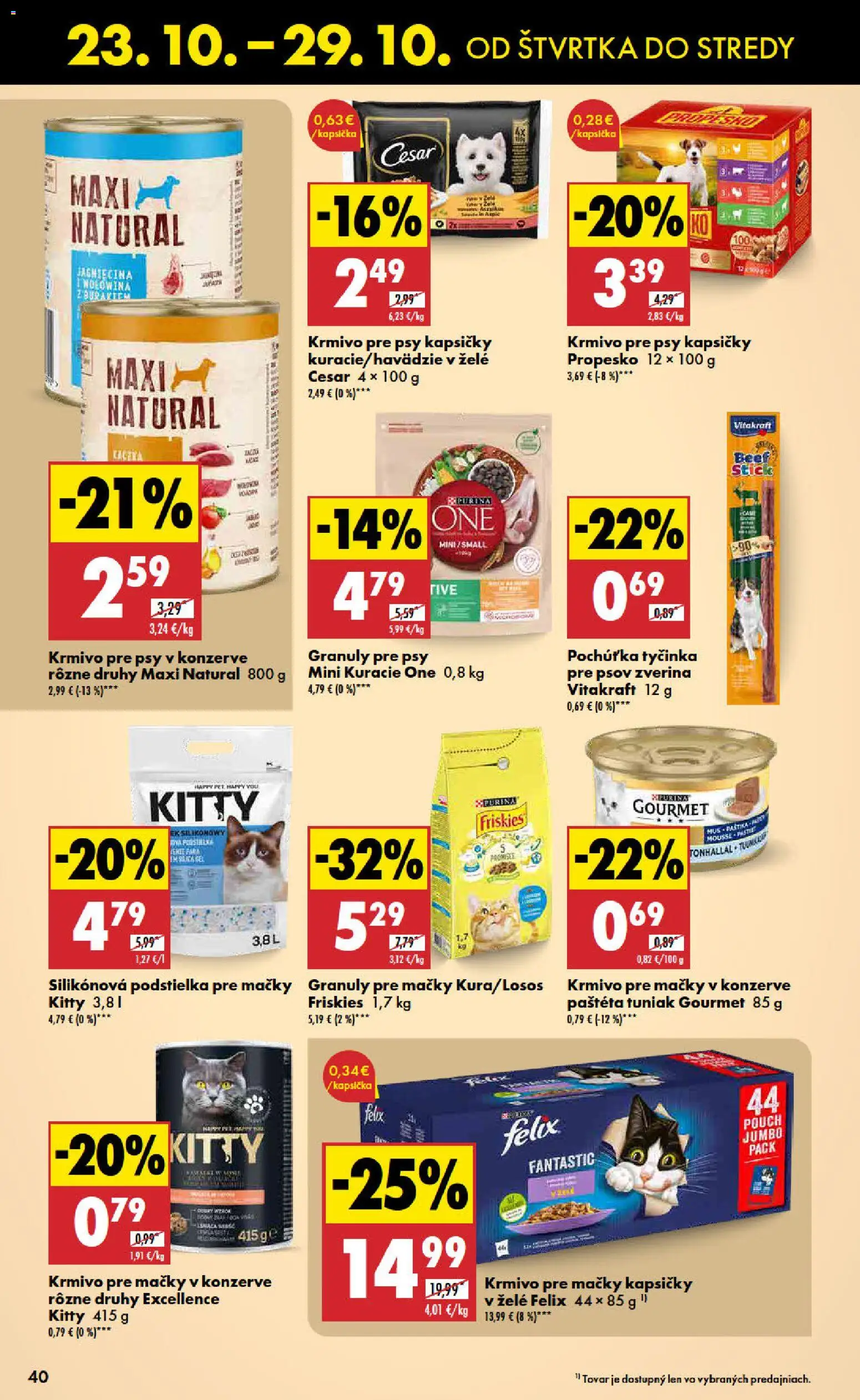 Nové Biedronka akcie – leták je platný od 23.10.2025 | Strana: 40 | Produkty: Felix, Tuniak, Friskies