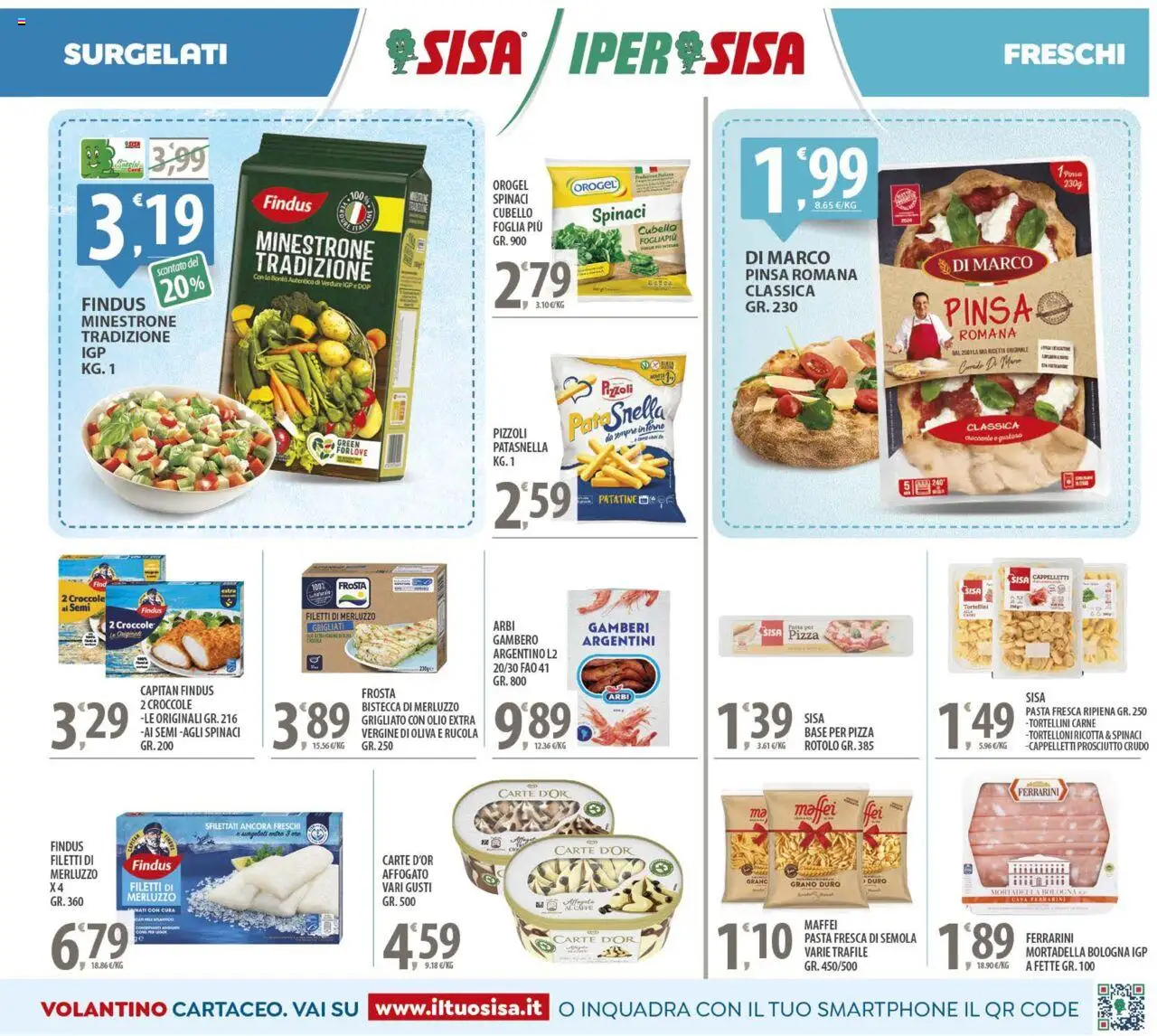 Volantino SISA del 23.09.2025 | Pagina: 5 | Prodotti: Prosciutto Crudo, Pizza, Merluzzo, Smartphone