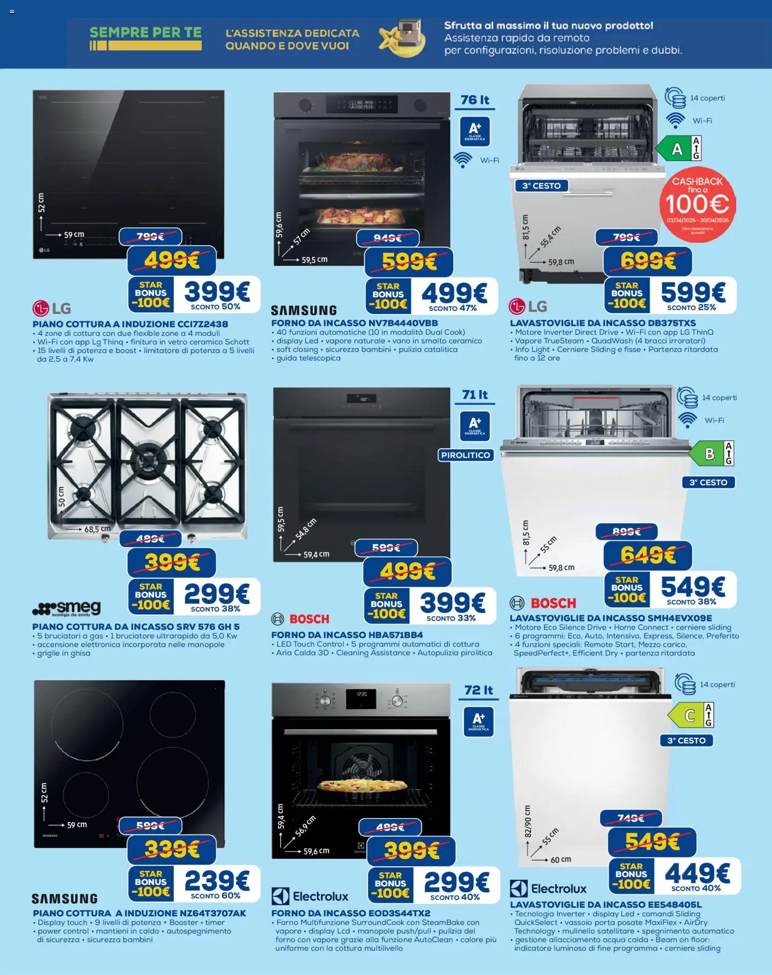 Volantino Euronics del 09.04.2026 | Pagina: 11 | Prodotti: Lavastoviglie da incasso, Tè, Lavastoviglie, Forno