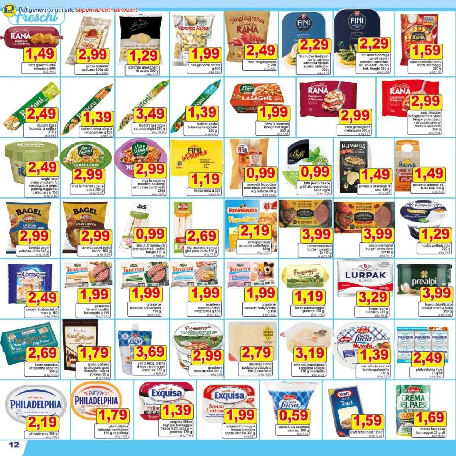 Volantino Pewex del 27.12.2025 | Pagina: 12 | Prodotti: Ceci, Mozzarella, Parmigiano reggiano, Gnocchi