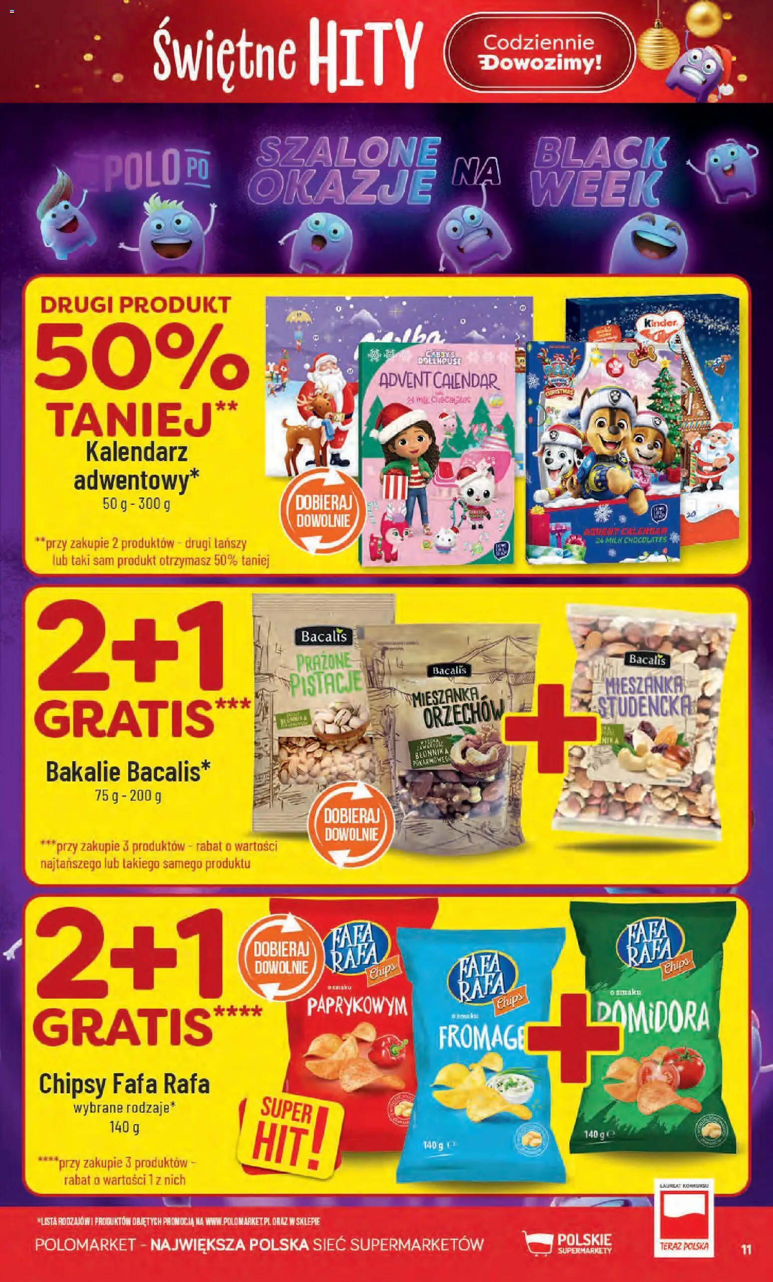POLOmarket Black Friday od 26.11.2025 | Strona: 11 | Produkty: Chipsy, Kalendarz