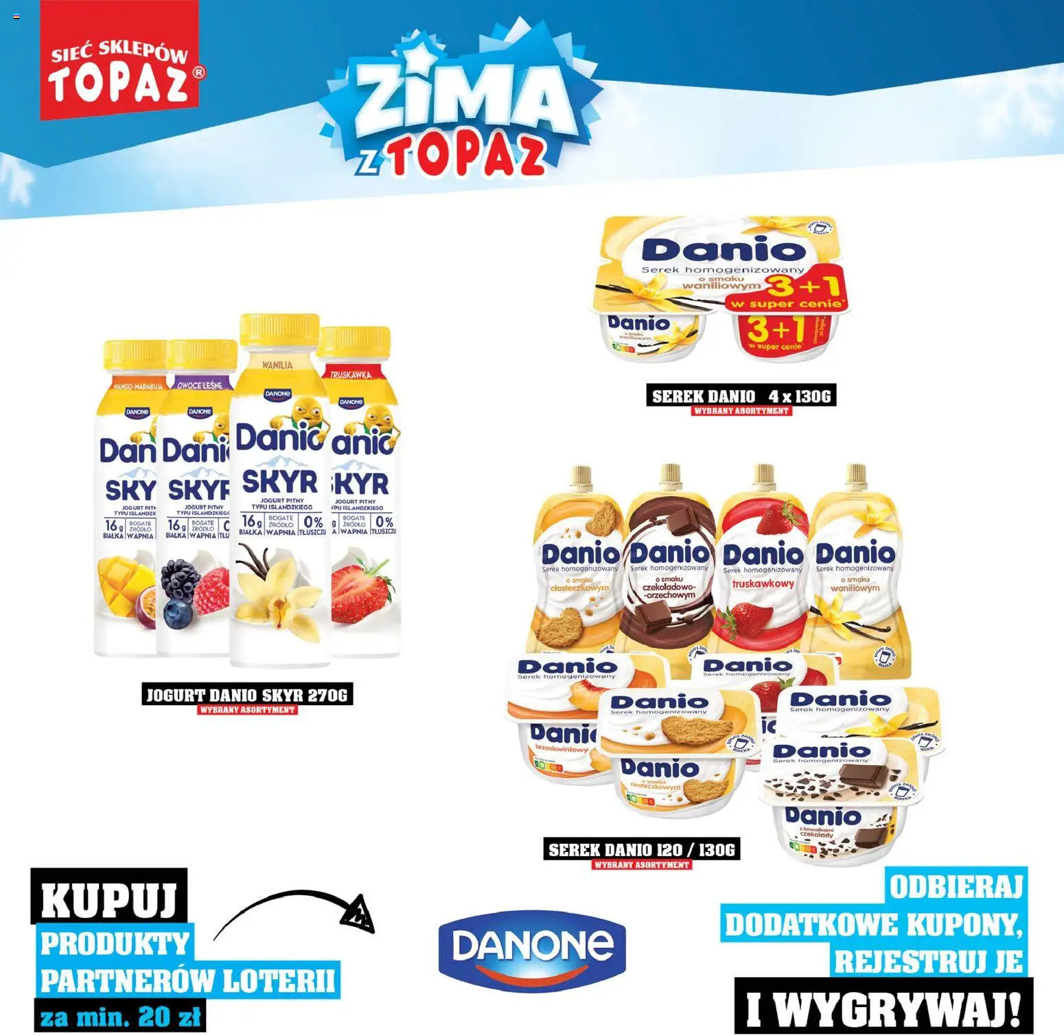 Topaz Gazetka - Katalog Produktów Objętych Loterią od 01.12.2025 | Strona: 24 | Produkty: Czekolady, Serek, Owoce, Skyr