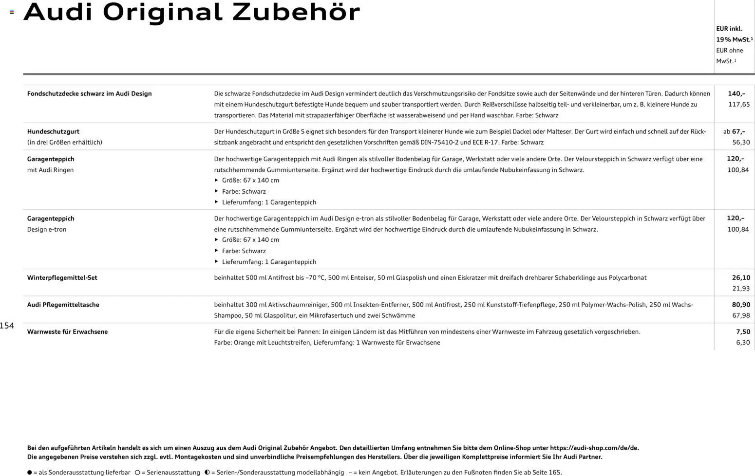 Audi A6 – gültig ab 28.10.2025 | Seite: 154 | Produkte: Eis