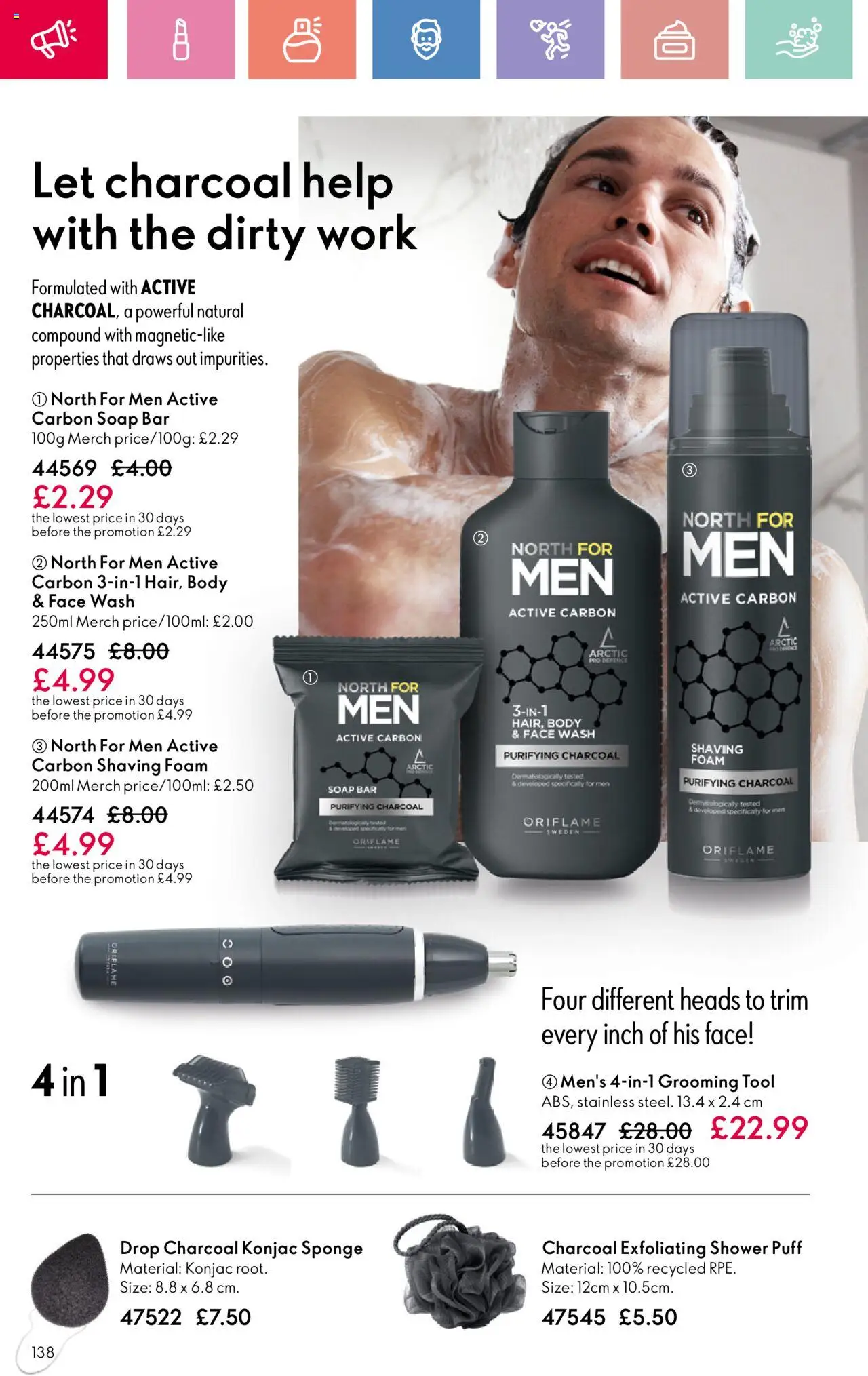  | Page: 138 | Products: Shower, Shaving foam, Soap