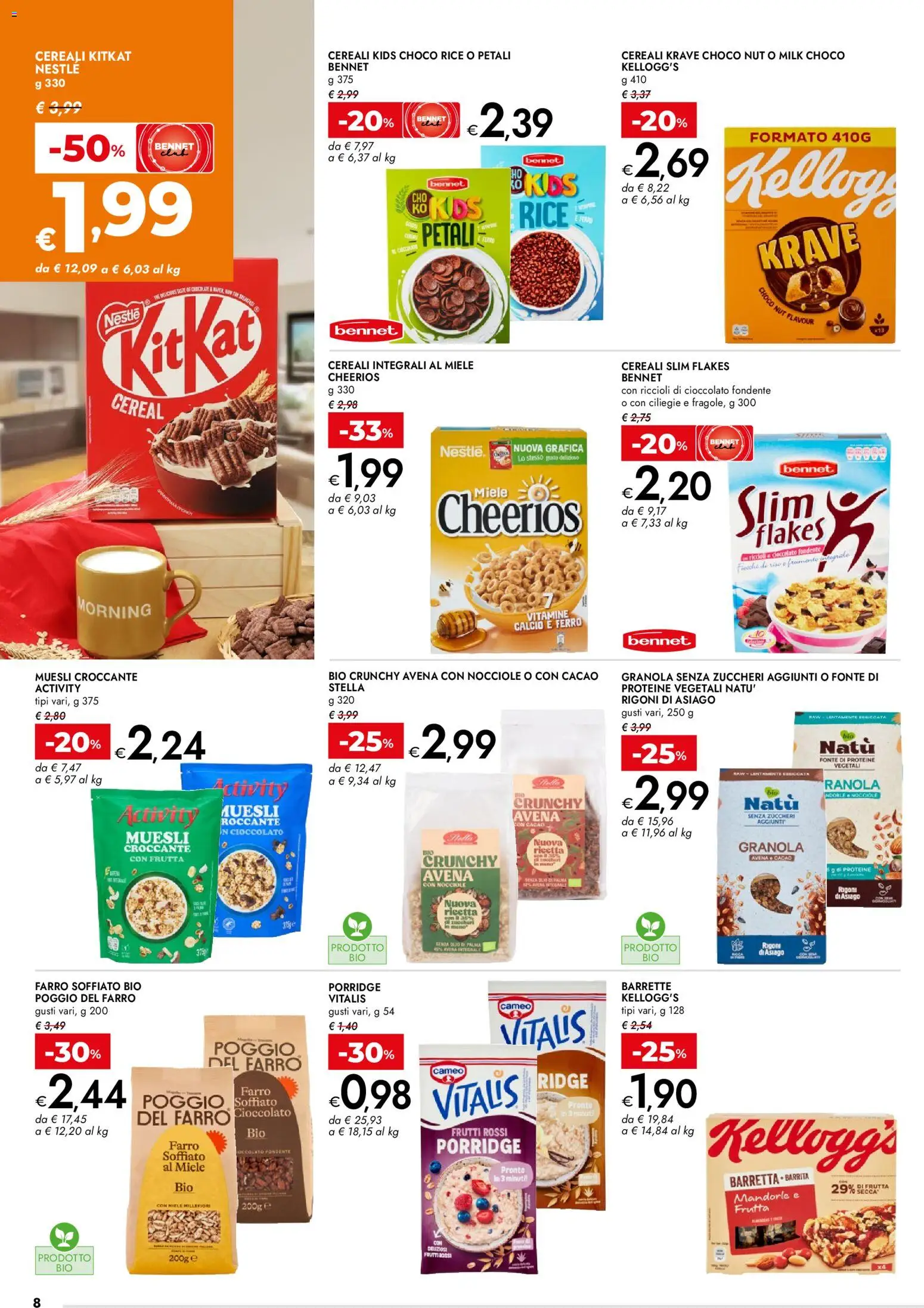 Volantino bennet del 19.02.2026 | Pagina: 8 | Prodotti: Frutta, Nocciole, Barretta, Miele