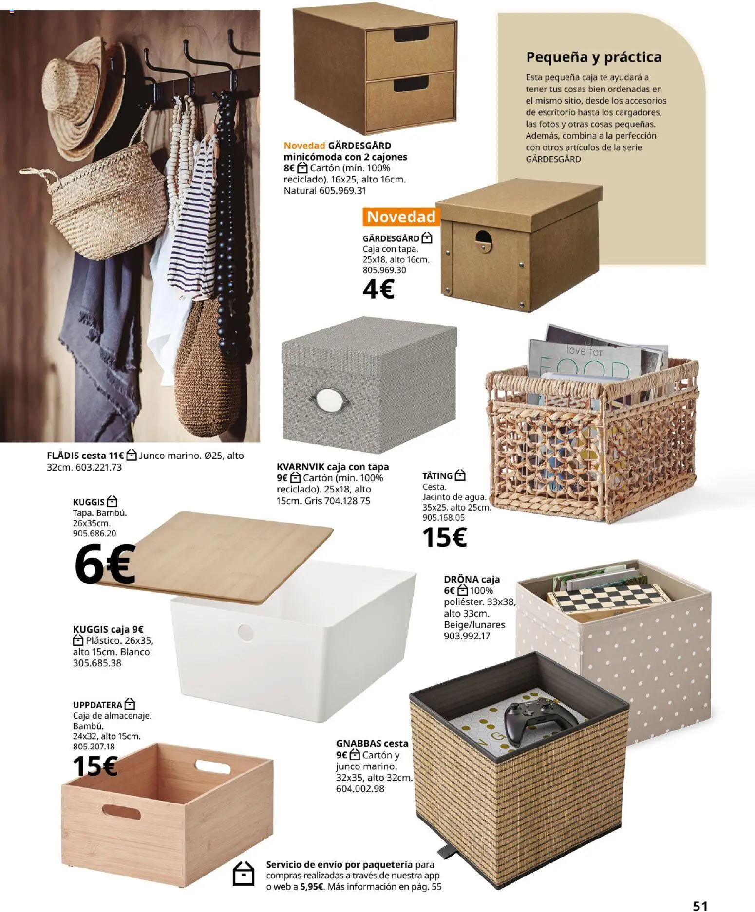 Catálogo IKEA Organización en el hogar │ válido desde el 15.01.2026 | Página: 51 | Productos: Té, Caja, Cesta