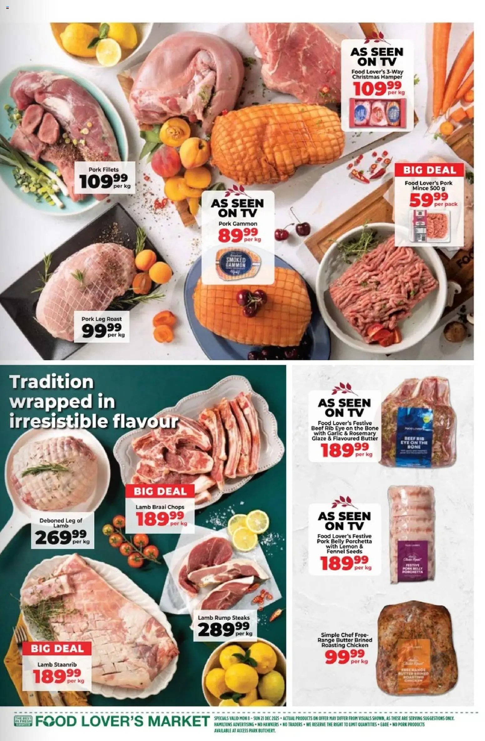 New Food Lover's Market catalogue – valid from 08.12.2025 | Page: 5 | Products: Butter, Chicken, Pork, Beef