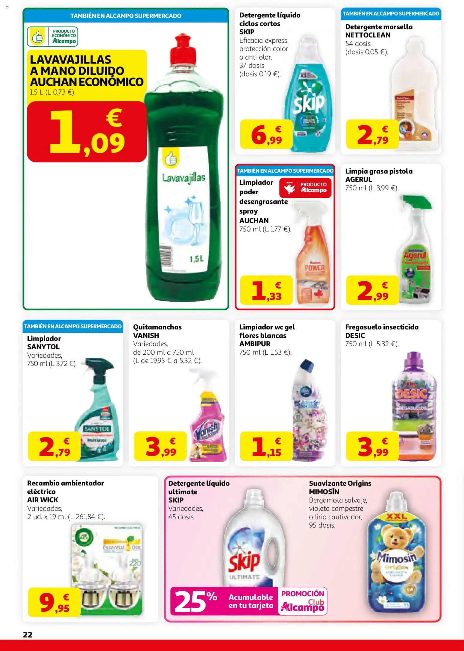 Alcampo HGU MadridActívate en Primavera │ válido desde el 12.03.2026 | Página: 22 | Productos: Quitamanchas, Detergente, Suavizante, Lavavajillas